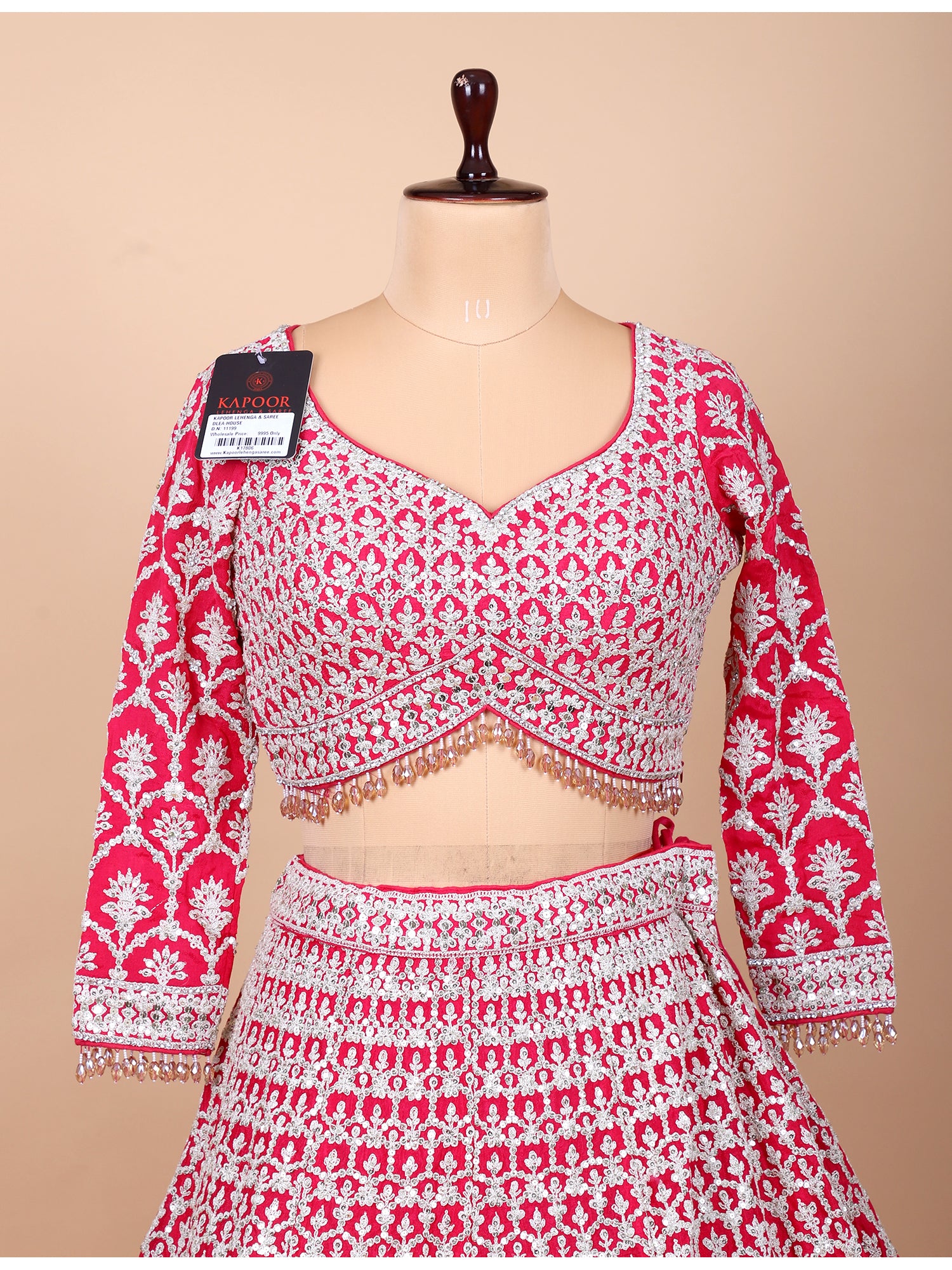 Rani Pink Georgette Embroidered Lehenga
