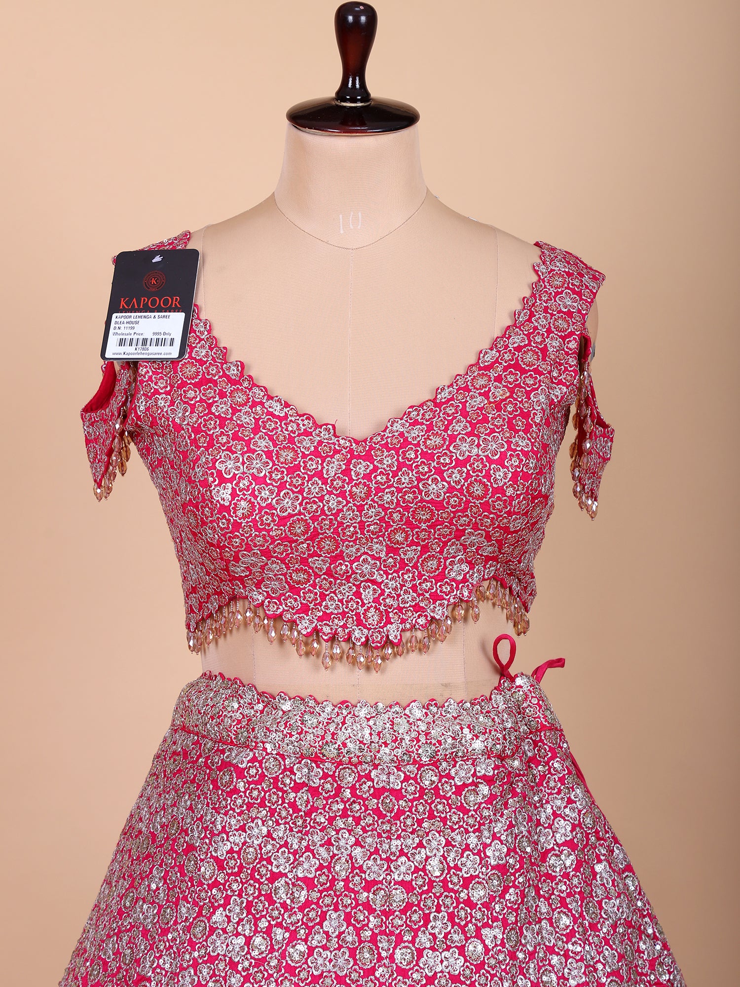 Elegant Pink Handcrafted Lehenga For Wedding Wear
