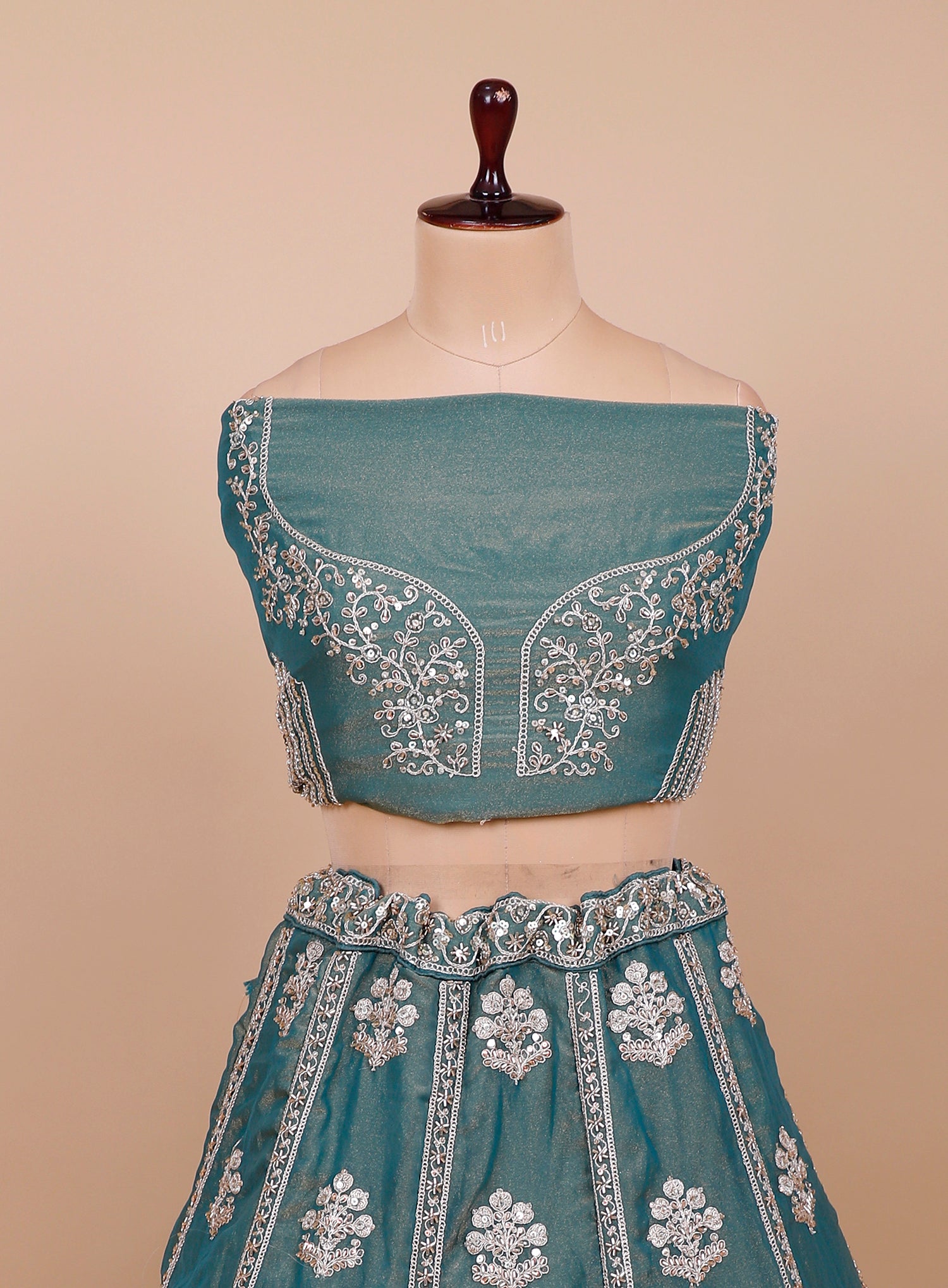 Oceanic Aura Rama Blue Shimmer Lehenga