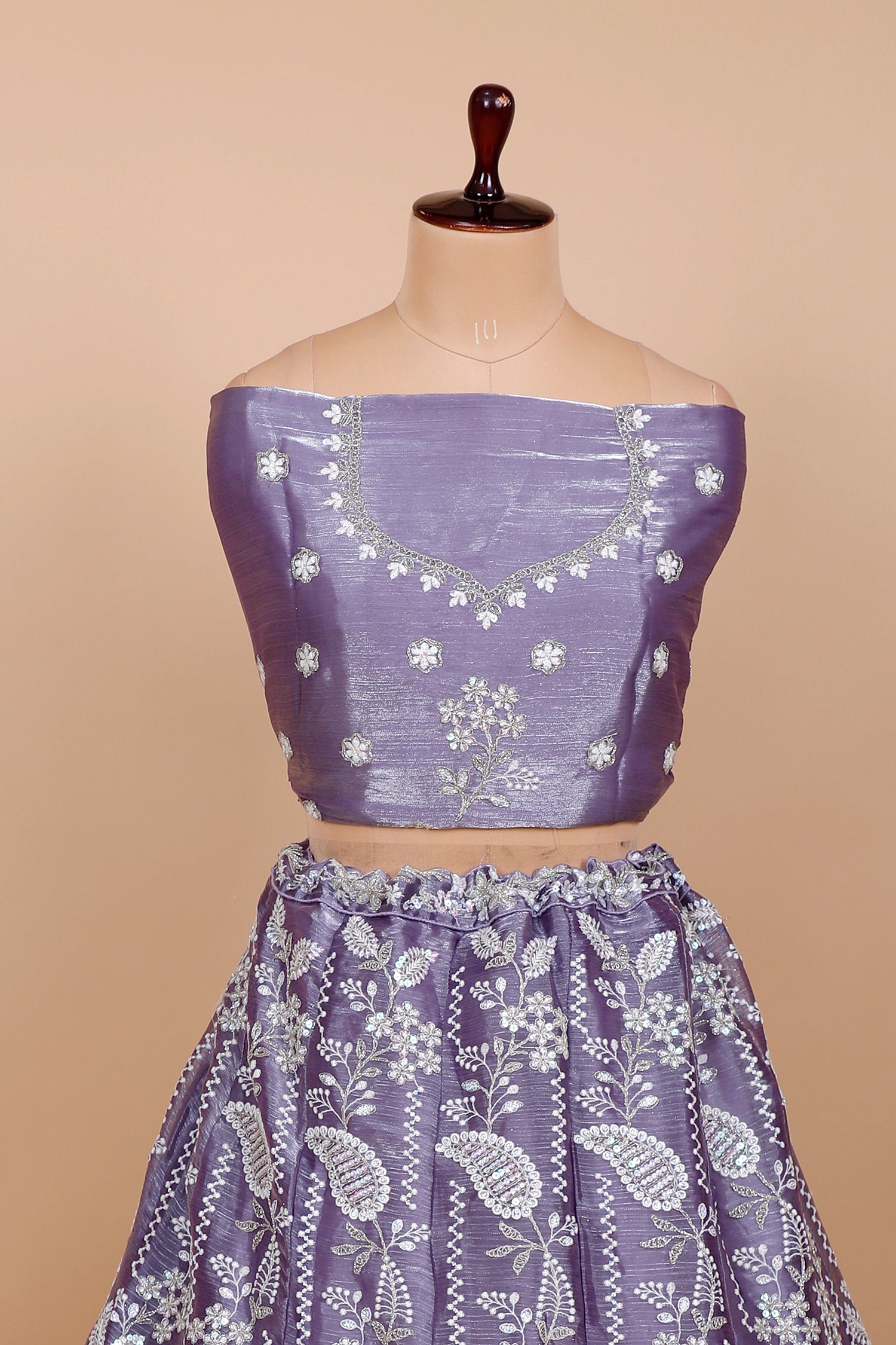 Purple Jimmy Choo Thread And Jarkan Lehenga