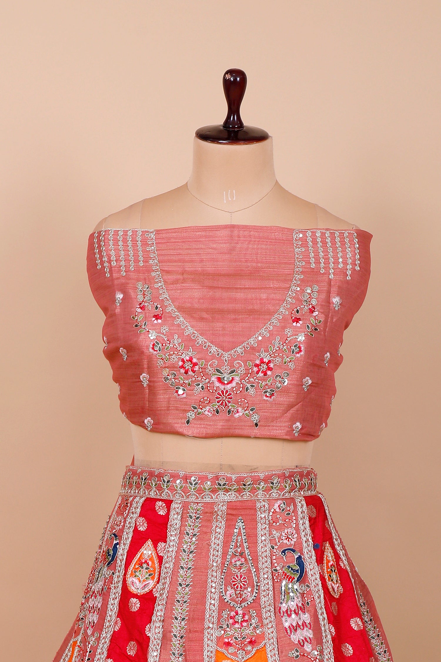 Multi-Color Silk Lehenga With Multi-Thread