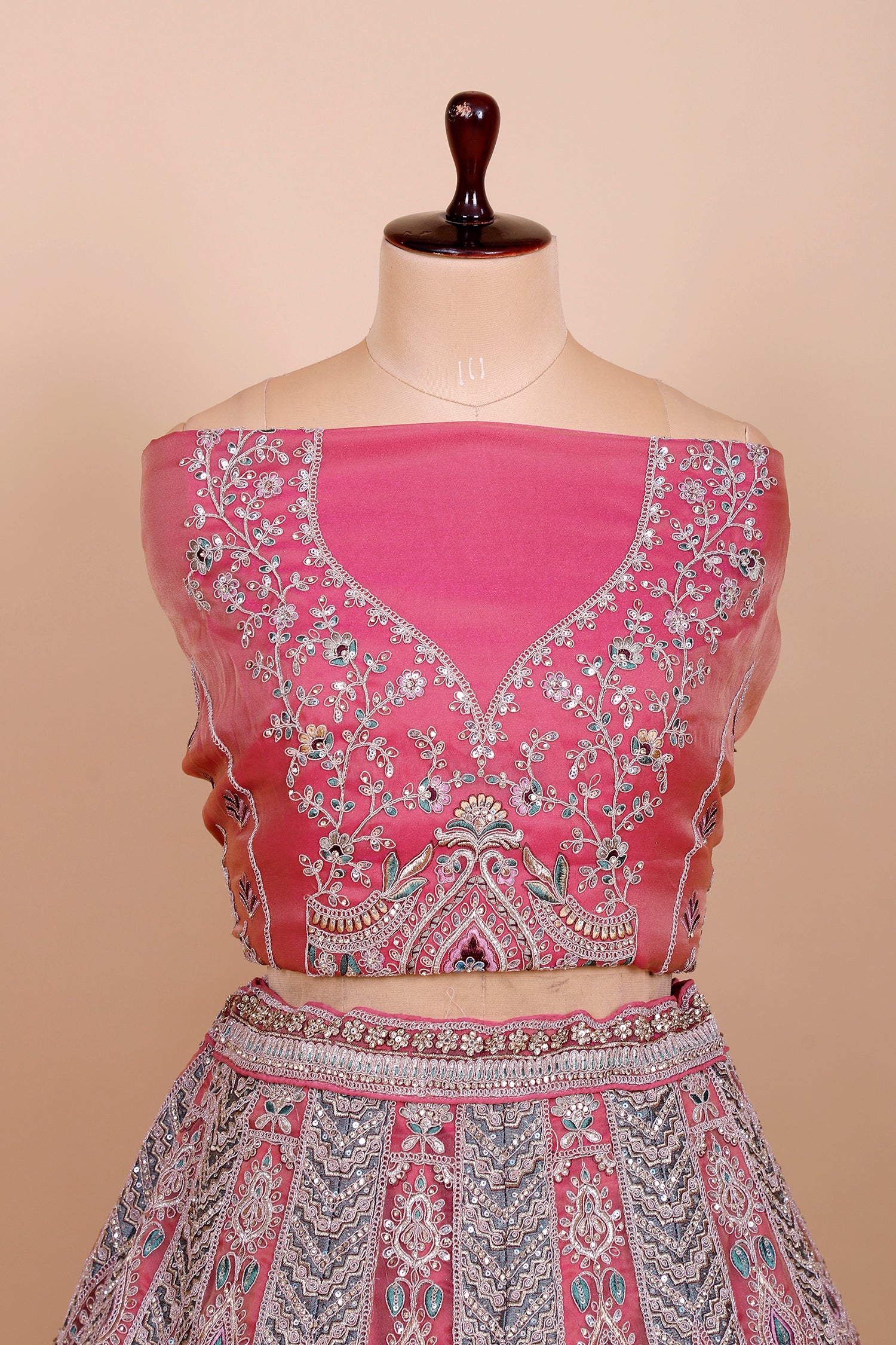 Onion Pink Designer Shimmer Lehenga