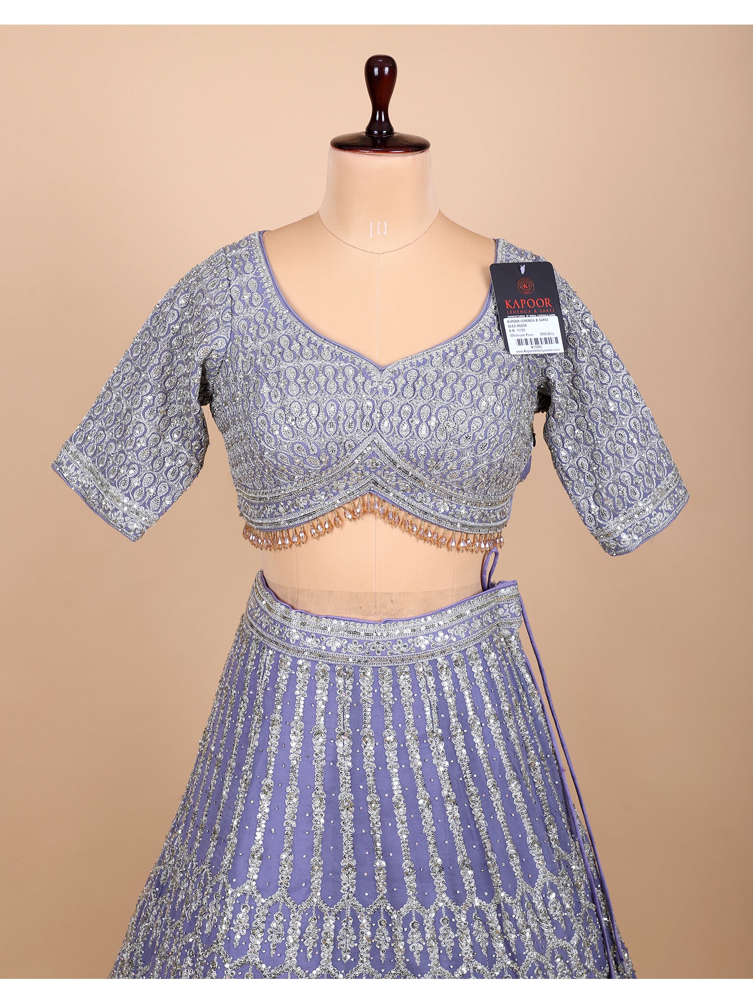 Lavender Gleam Georgette Lehenga