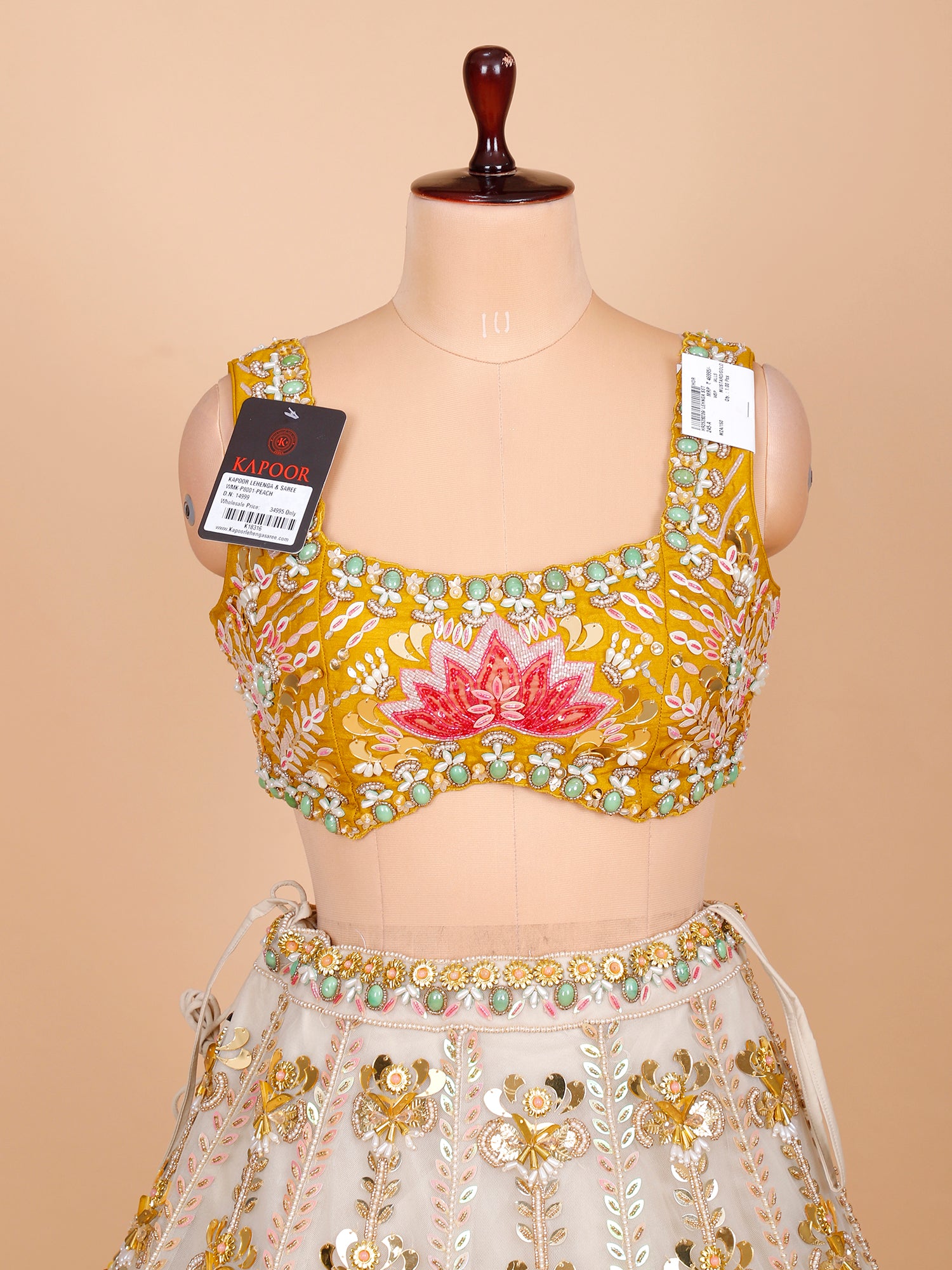 Net Appliqué Mirror Handwork Lehenga