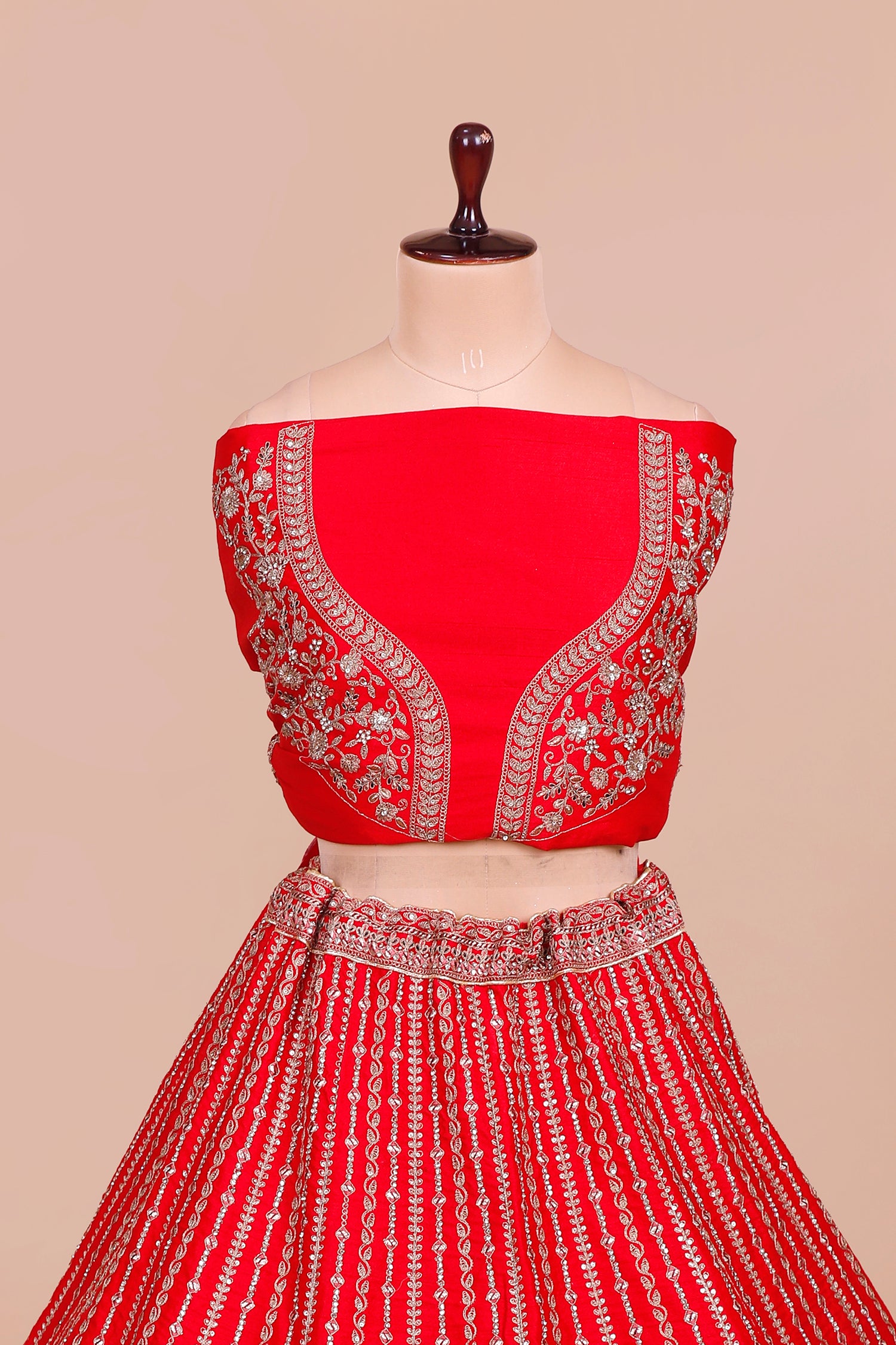 Regal Red Silk With Sequin & Jarkan Lehenga