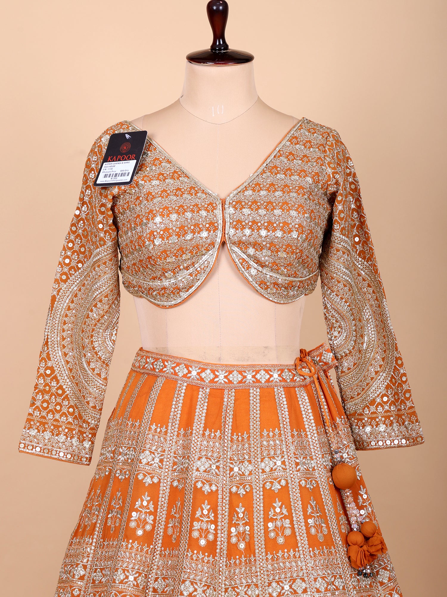 Traditional Orange Lehenga With Matching Dupatta