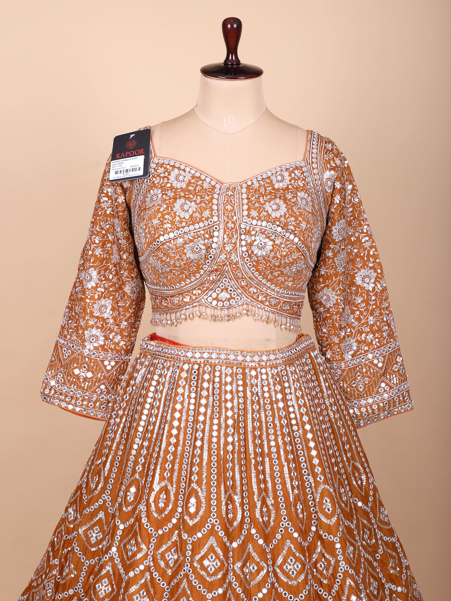 Mustard Orange Georgette Lehenga