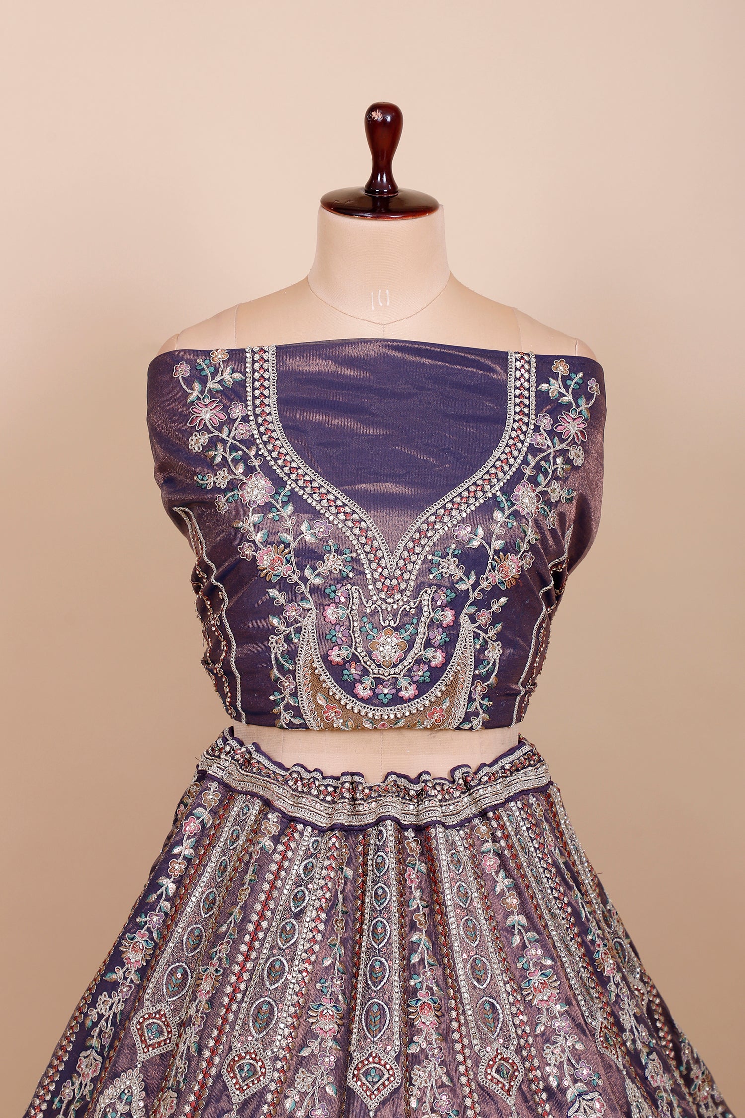 Regal Dark Purple Lehenga In Shimmer Fabric