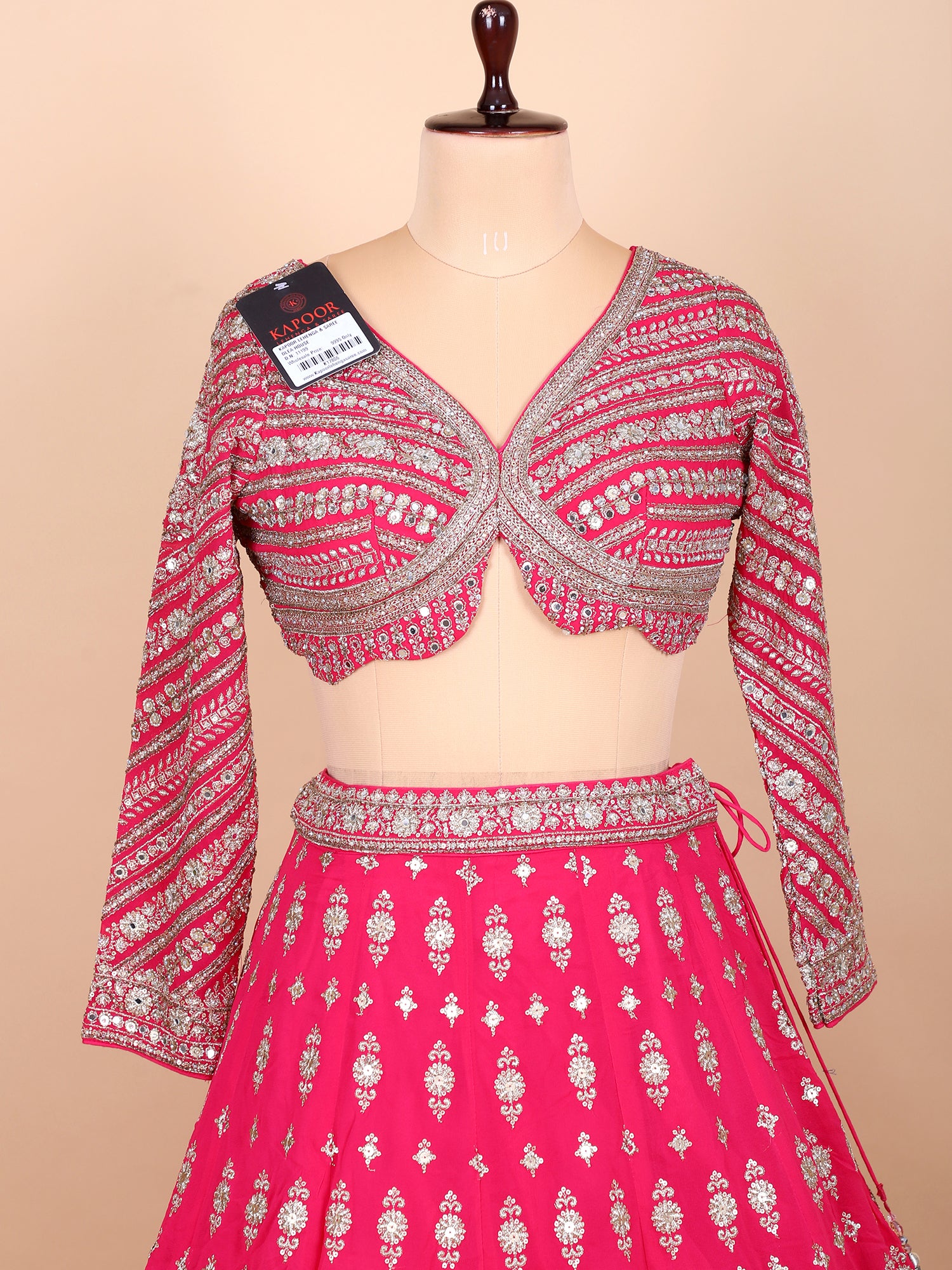 Pink Thread And Sequin Embroidered Lehenga Set