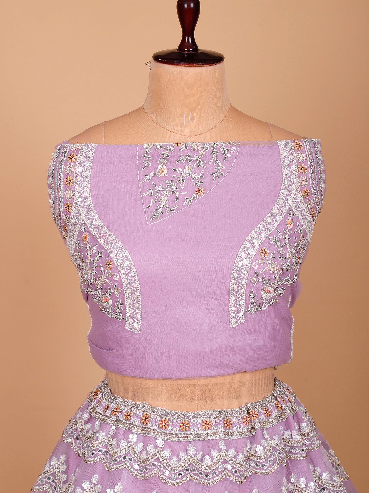 Pink Net Lehenga With Embroiderry