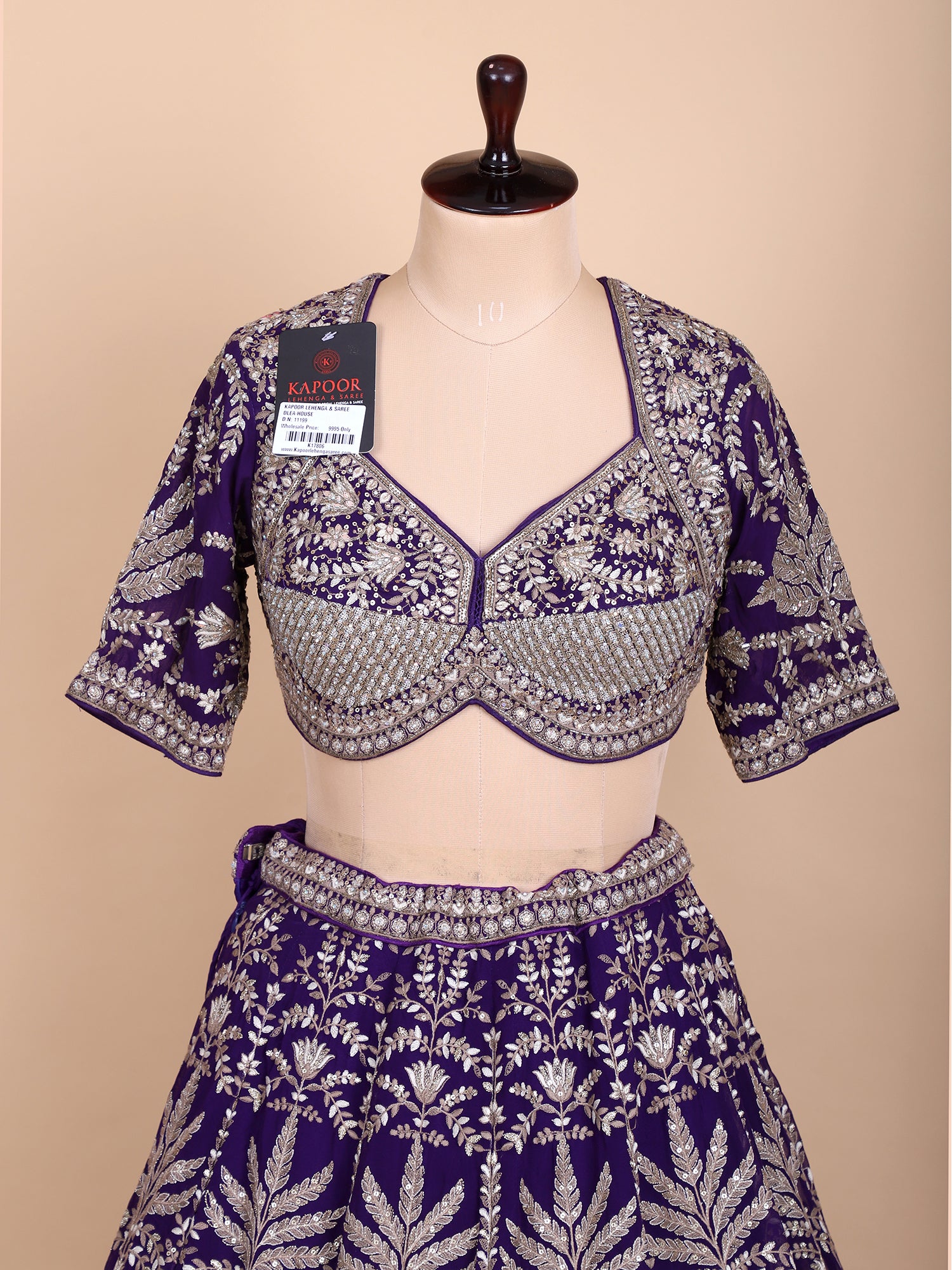 Elegant Purple Georgette Lehenga With Hand Embroidery
