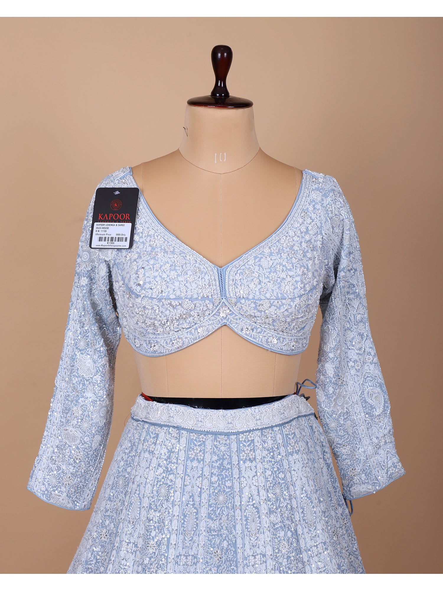 Serene Powder Blue Georgette Lehenga For Elegant Evenings