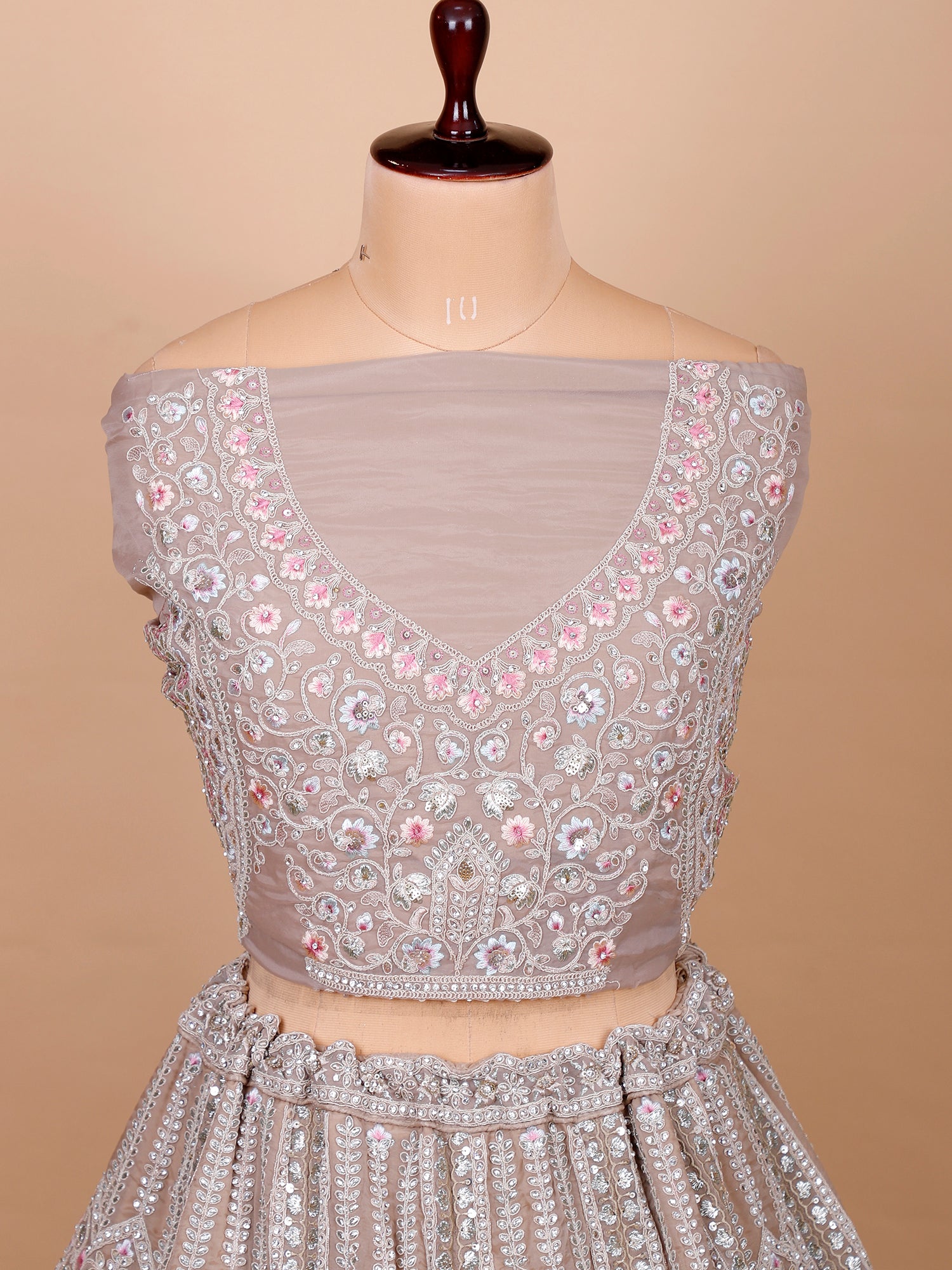 Blush In Beauty With Our Peach Silk Lehenga
