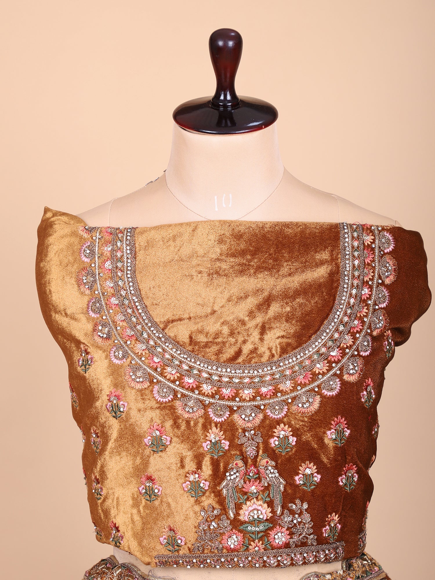 Multicolor Bridal Lehenga With Jarkan & Thread Embroidery