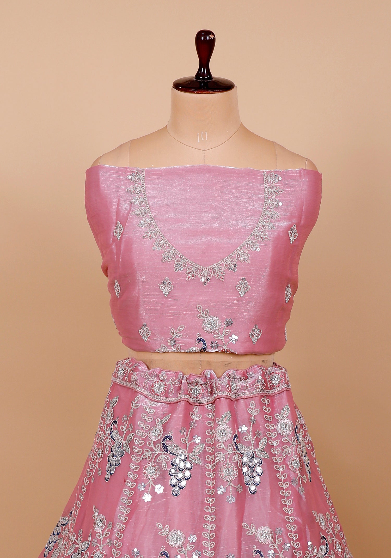 Bright Pink Festive Embroidered Lehenga