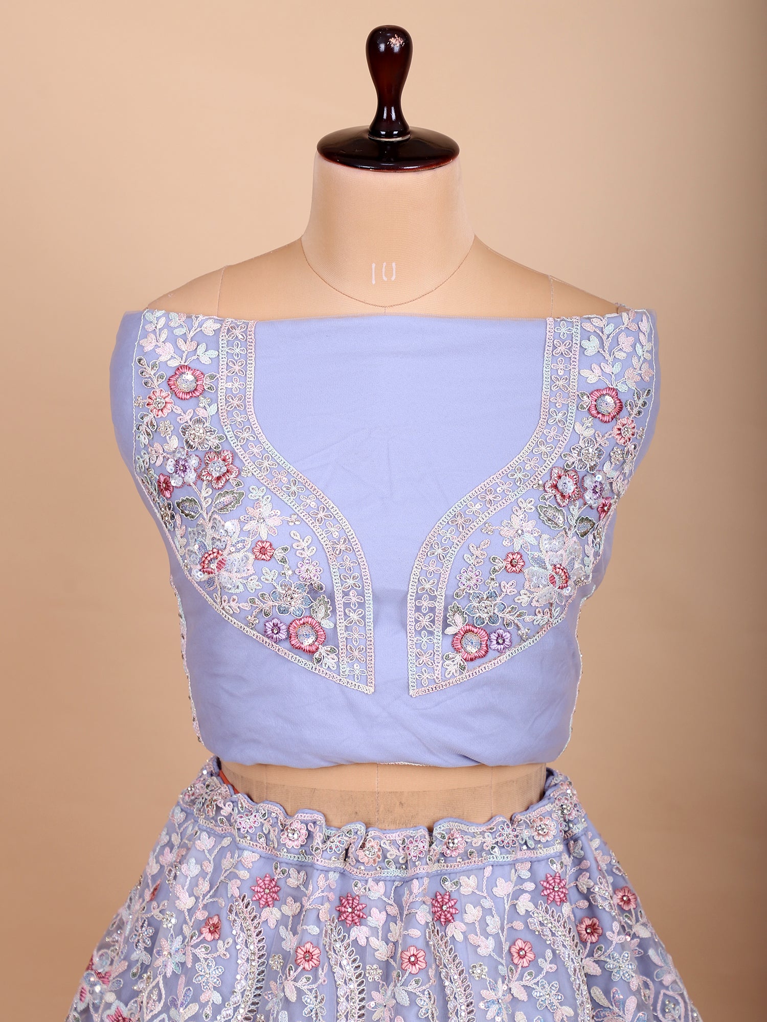 Glow Softly In Lavender Net Jarkan Lehenga