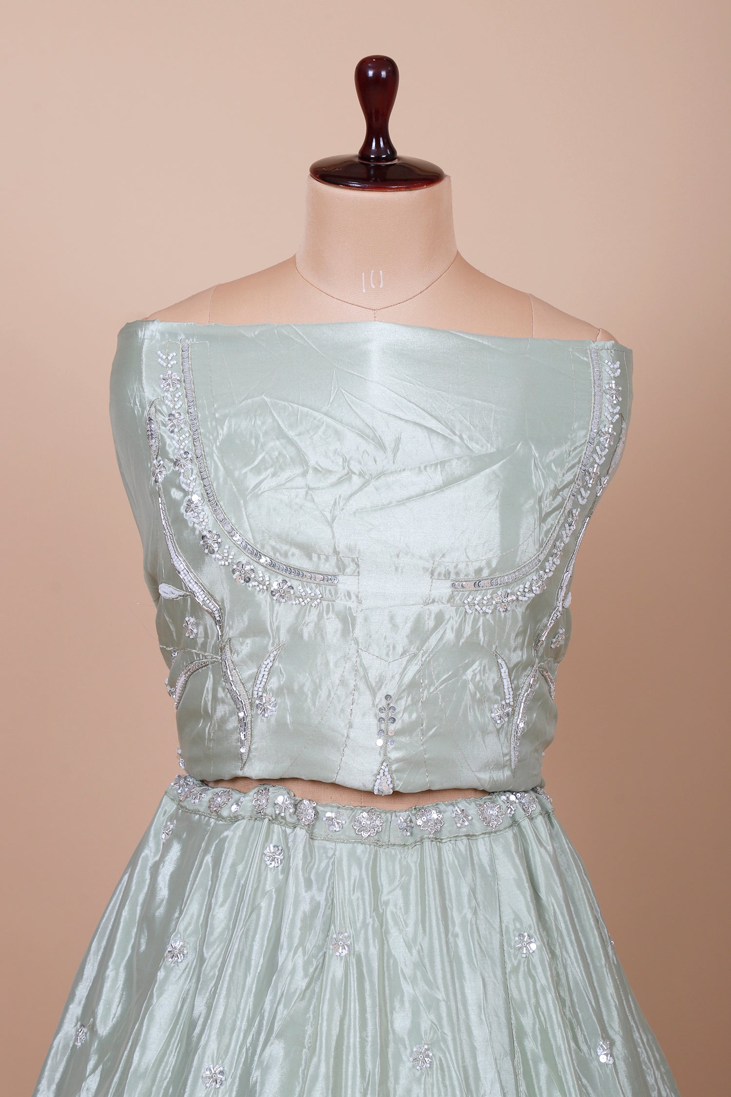 Sea Green Lehenga With Tone-To-Tone Embroidery