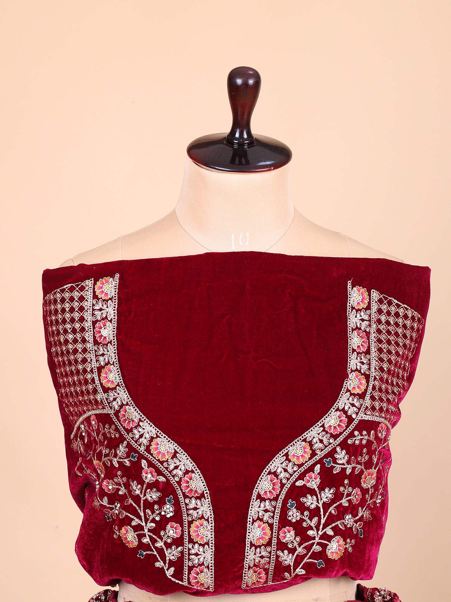Deep Maroon Bridal Lehenga With Radiant Hand Embellishments