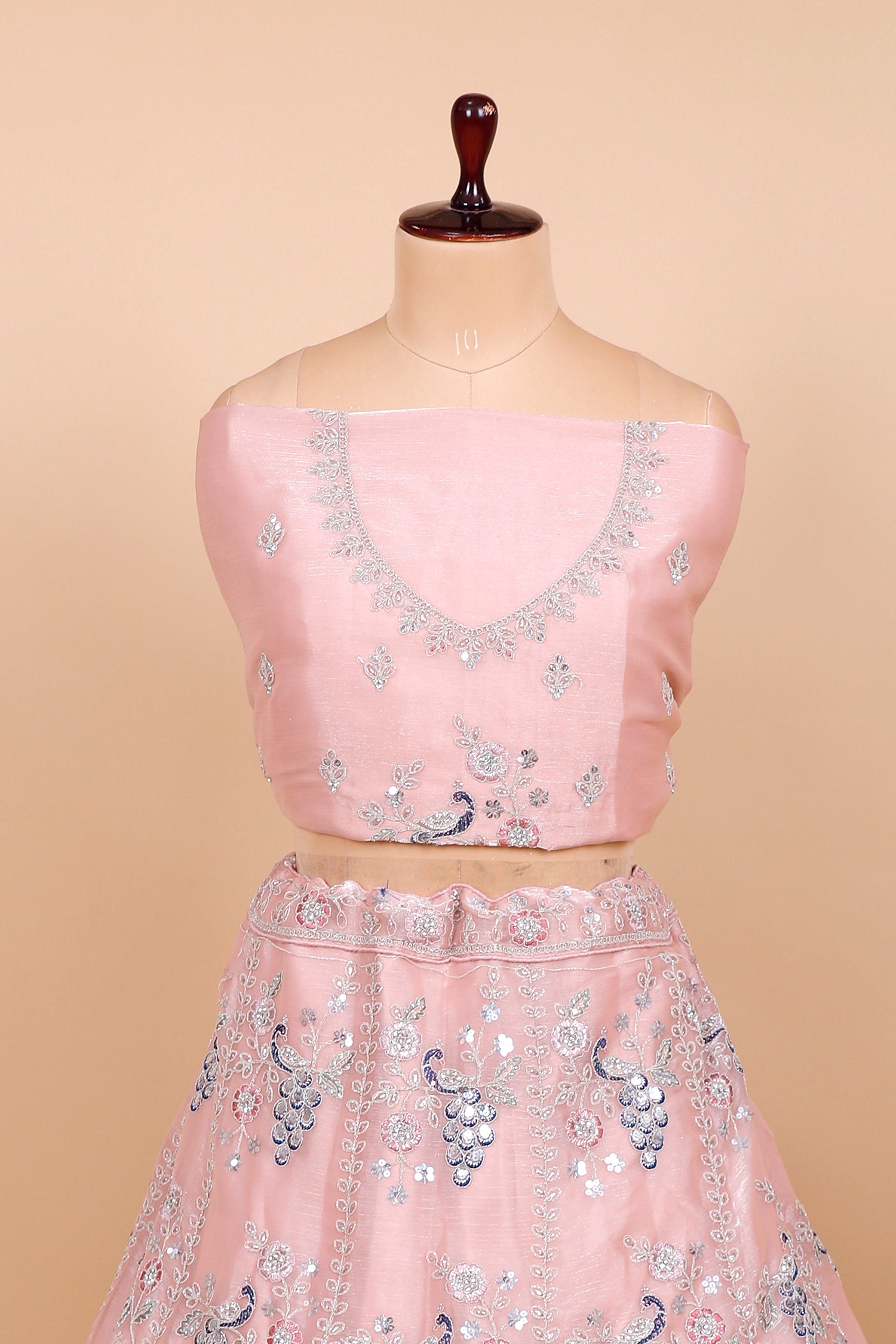 Baby Pink Shimmer Designer Lehenga