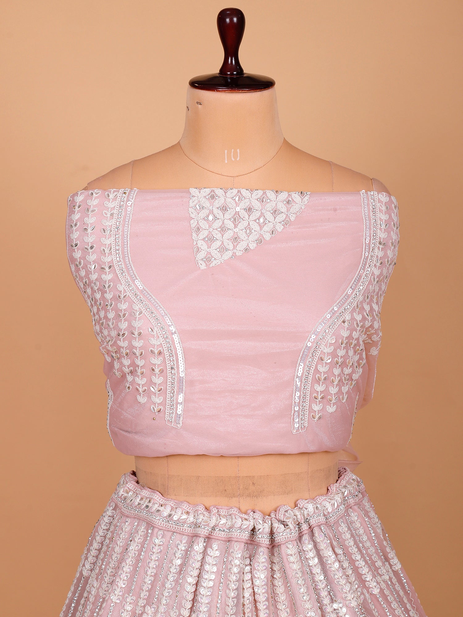 Pink Net Sider Lehenga