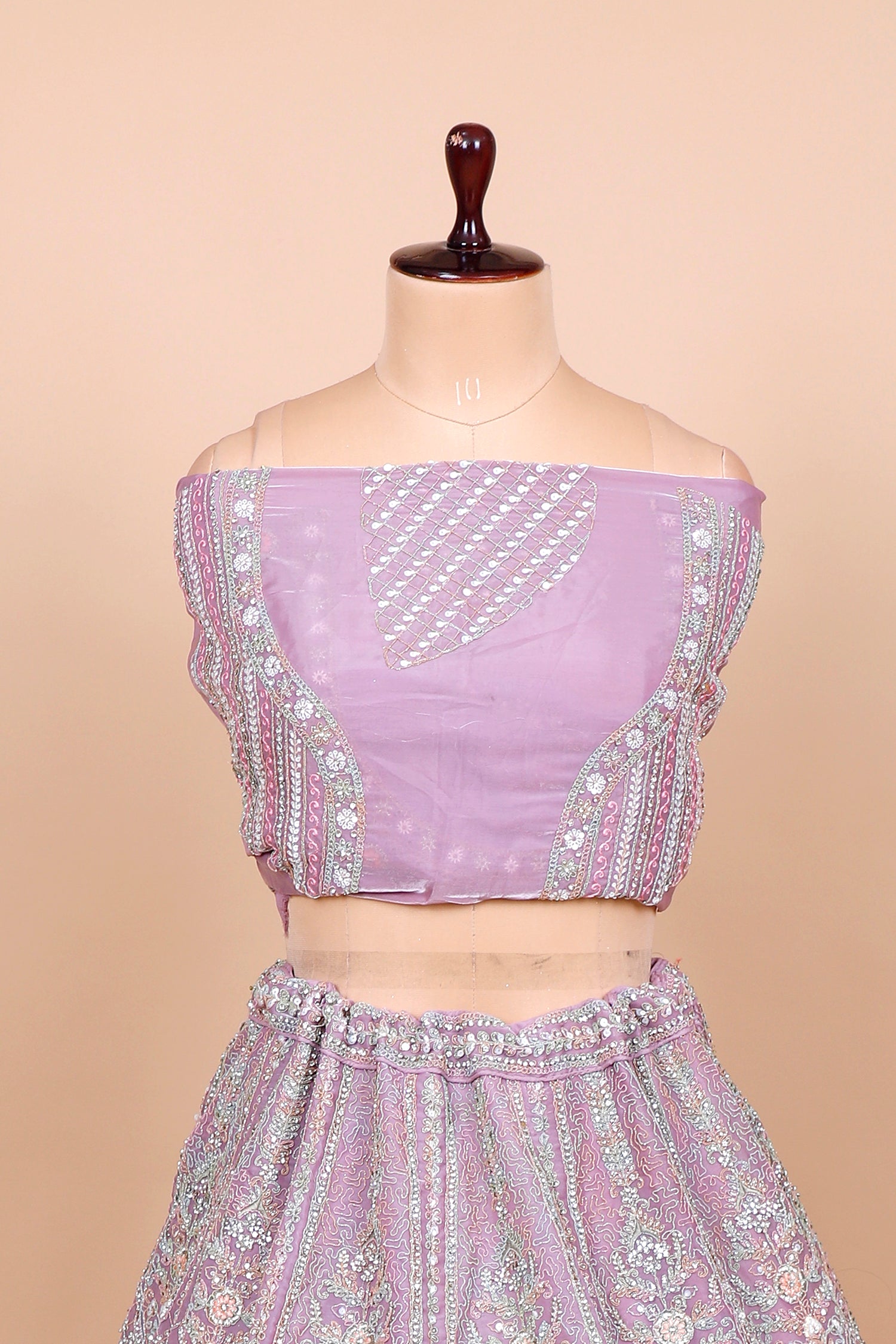 Lavender Jimmy Choo Lehenga With Thread
