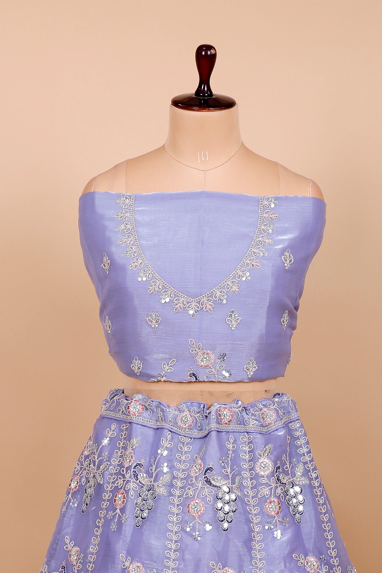 Lavender Glow Jarkan And Beadwork Lehenga
