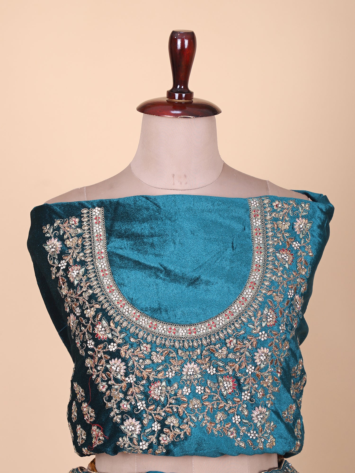 Vibrant Multicolor Lehenga With Jarkan & Thread Handwork Detailing