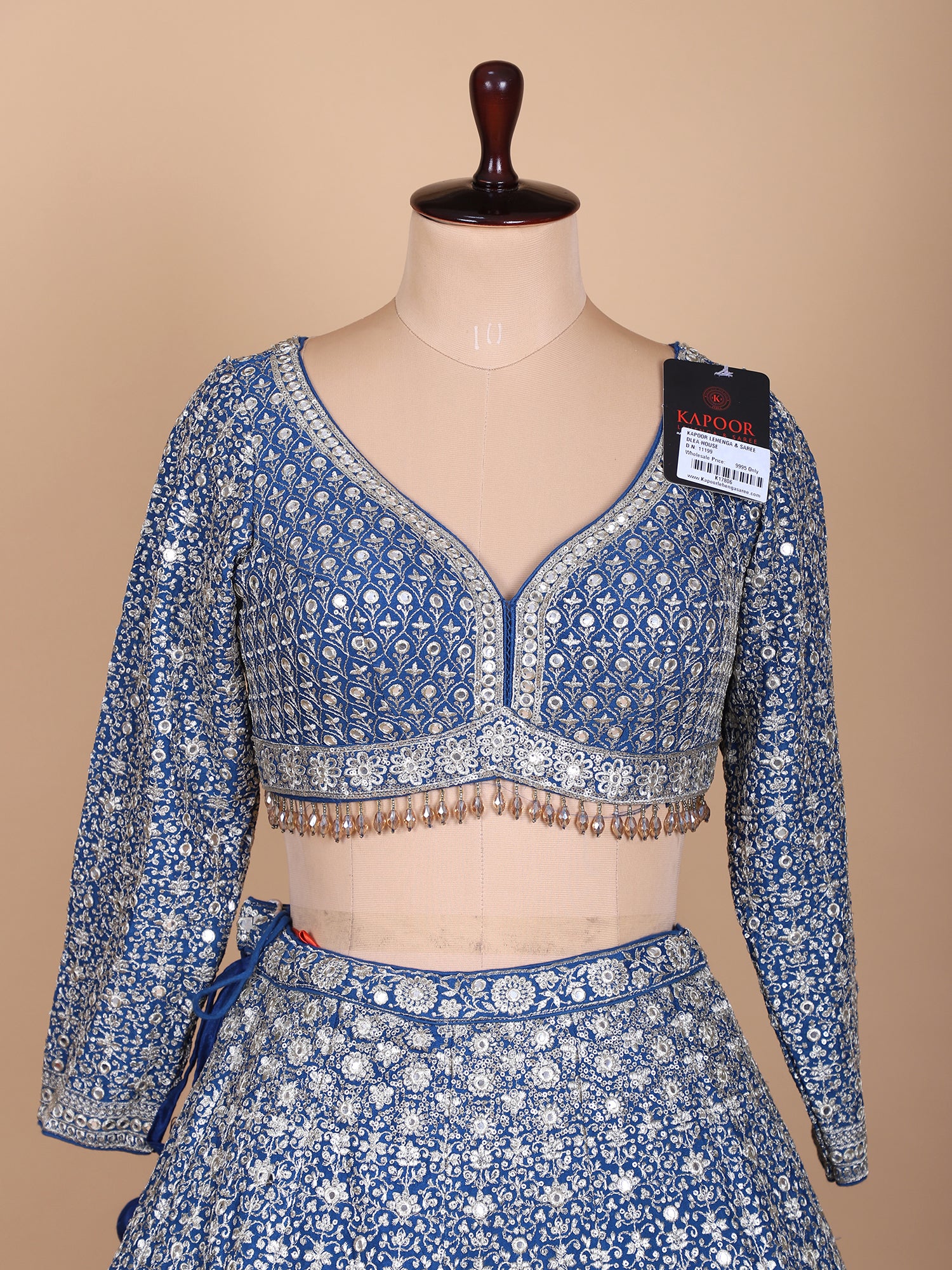 Handcrafted Royal Blue Georgette Lehenga