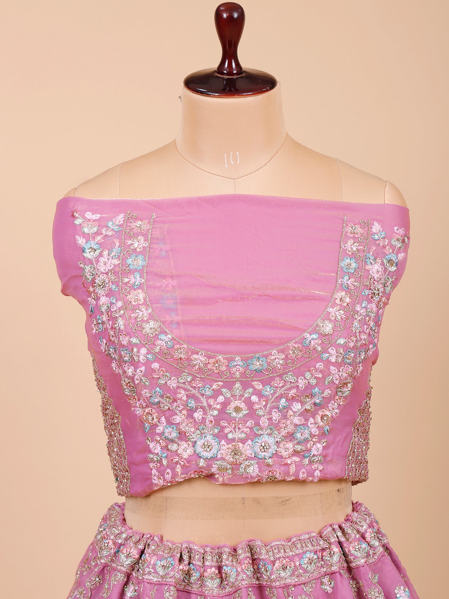 Lavender Georgette Lehenga With Sequins