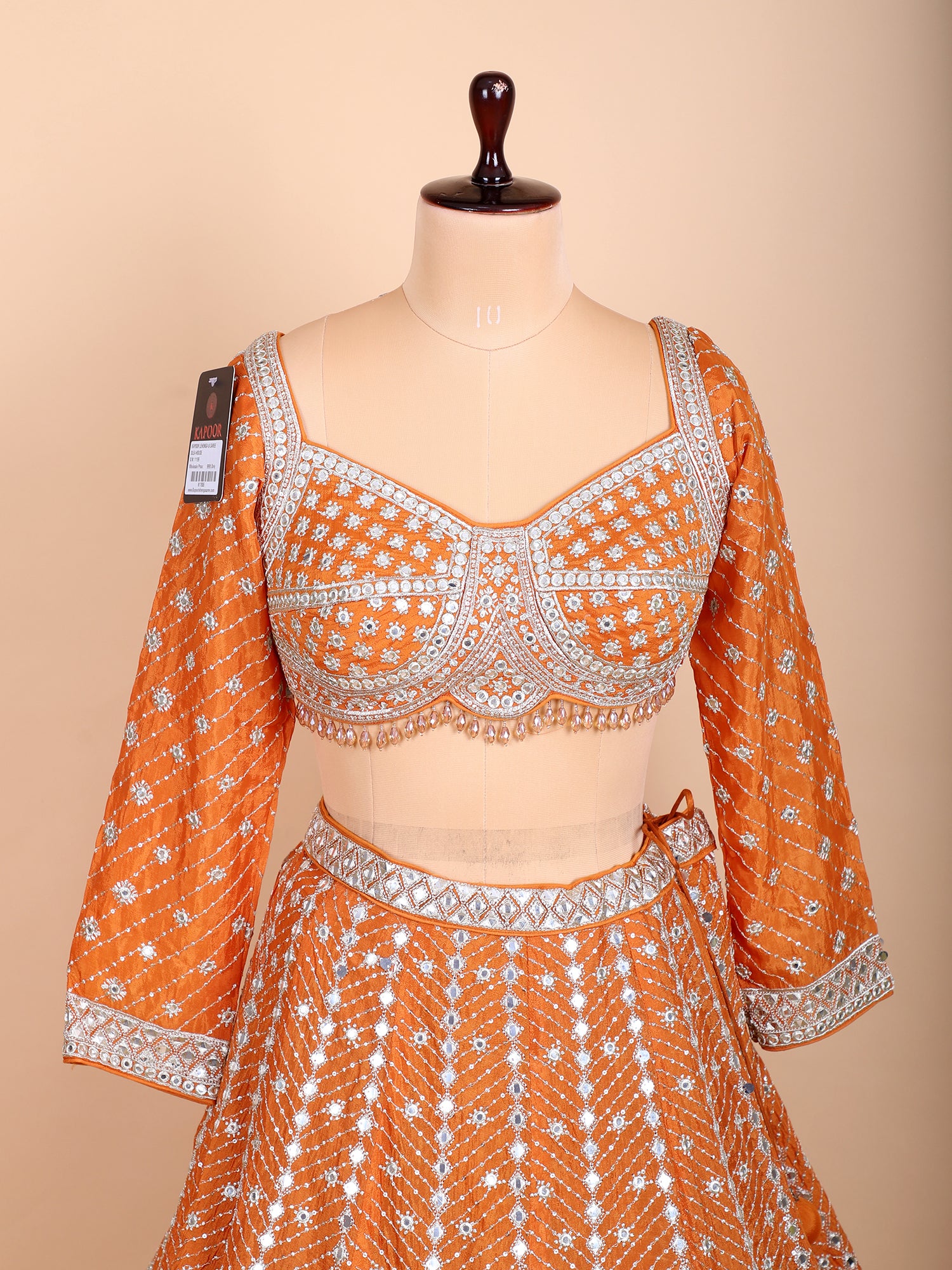 Saffron Spark Orange Thread Embroidered Lehenga