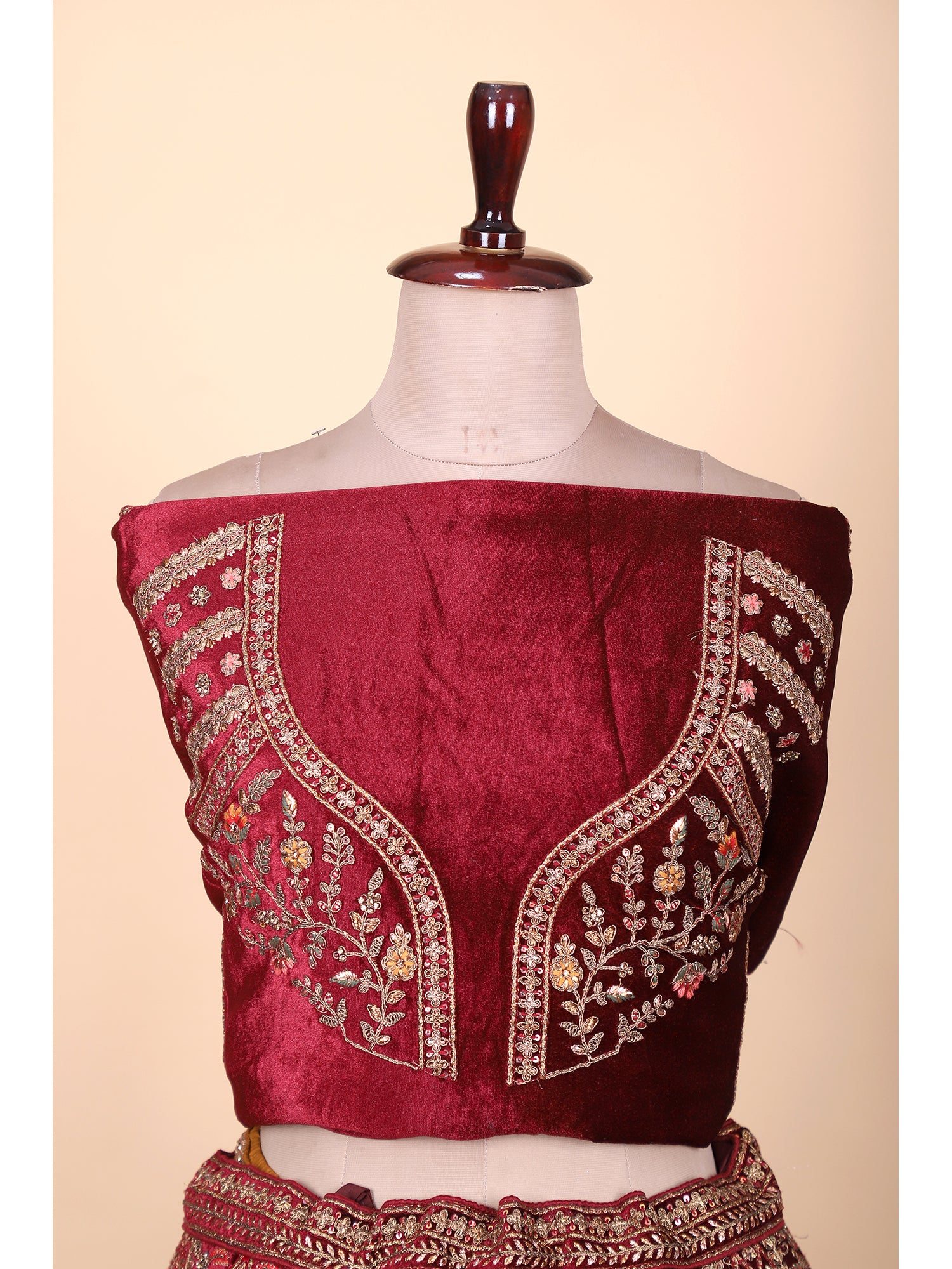 Classic Red Bridal Lehenga With Jarkan & Sequin Embroidery