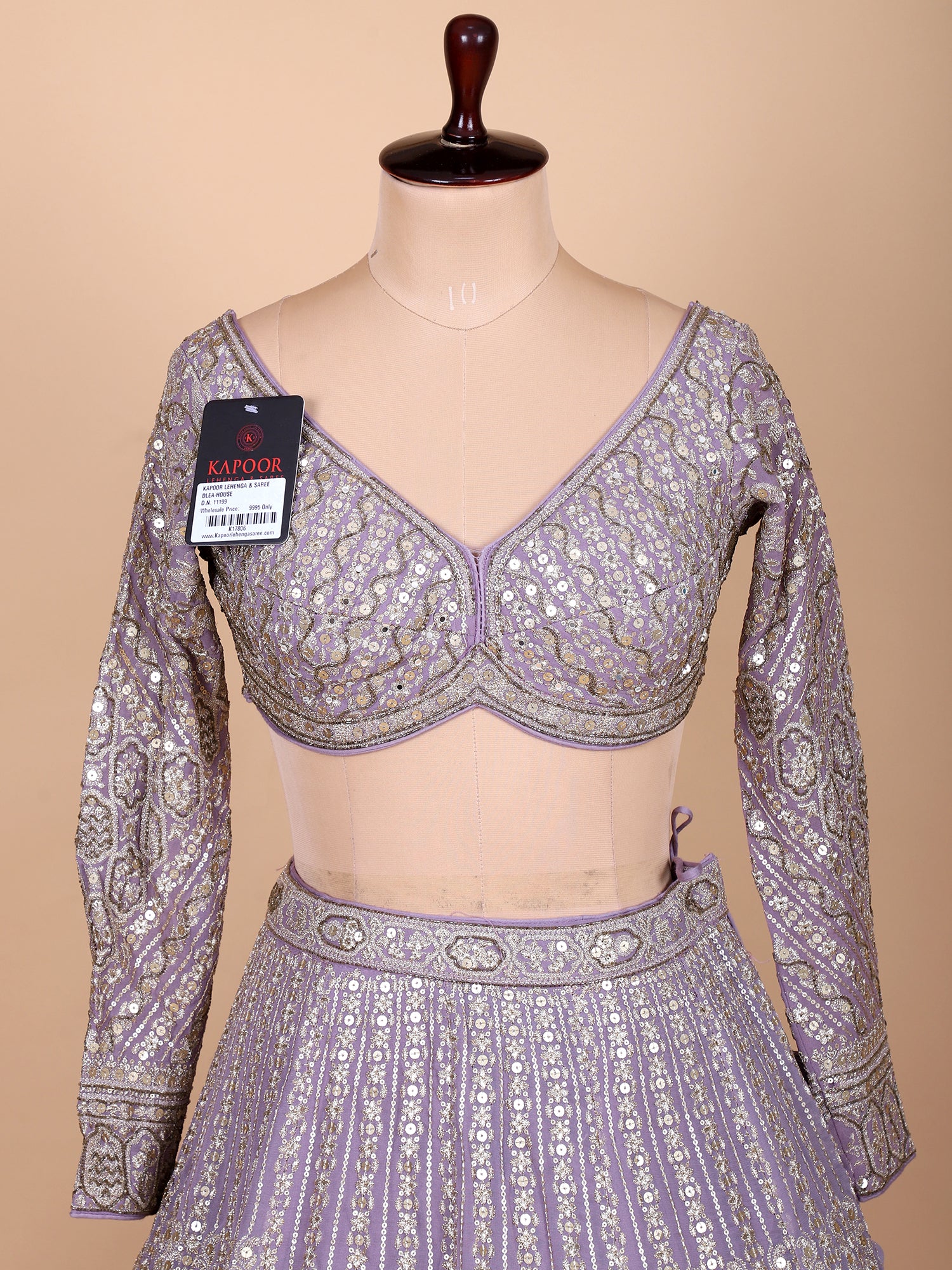 Soft Lavender Lehenga With Hand Embroidery