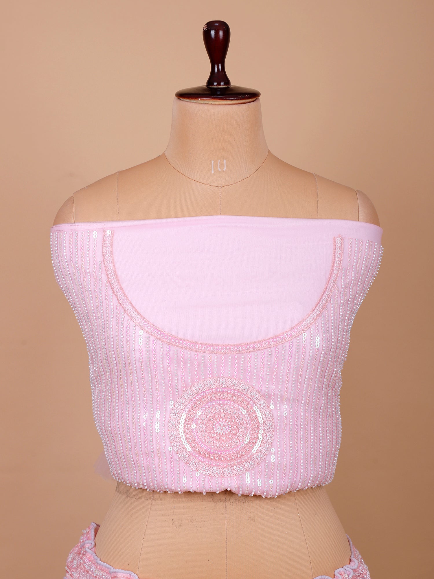 Pink Velvet Lehenga With Jarkan Work