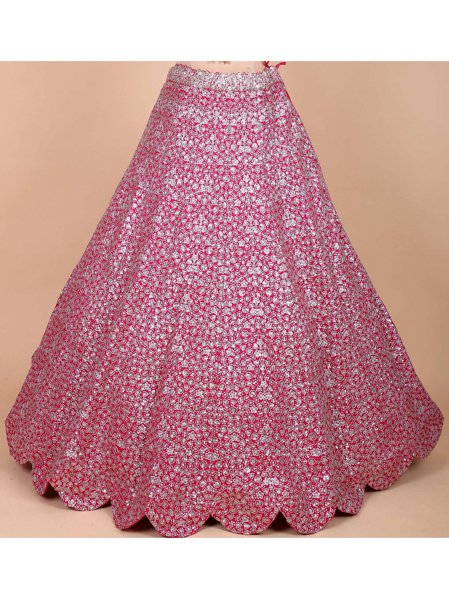 Elegant Pink Handcrafted Lehenga For Wedding Wear