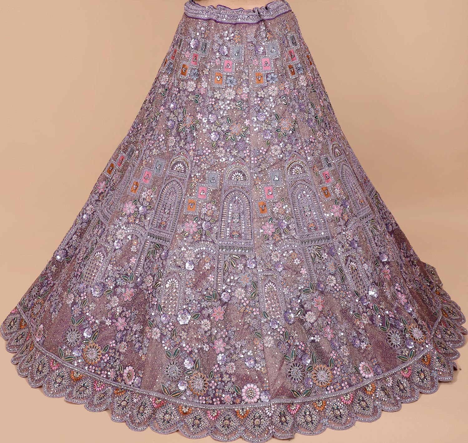 Lavender Shimmer Lehenga With Sequins