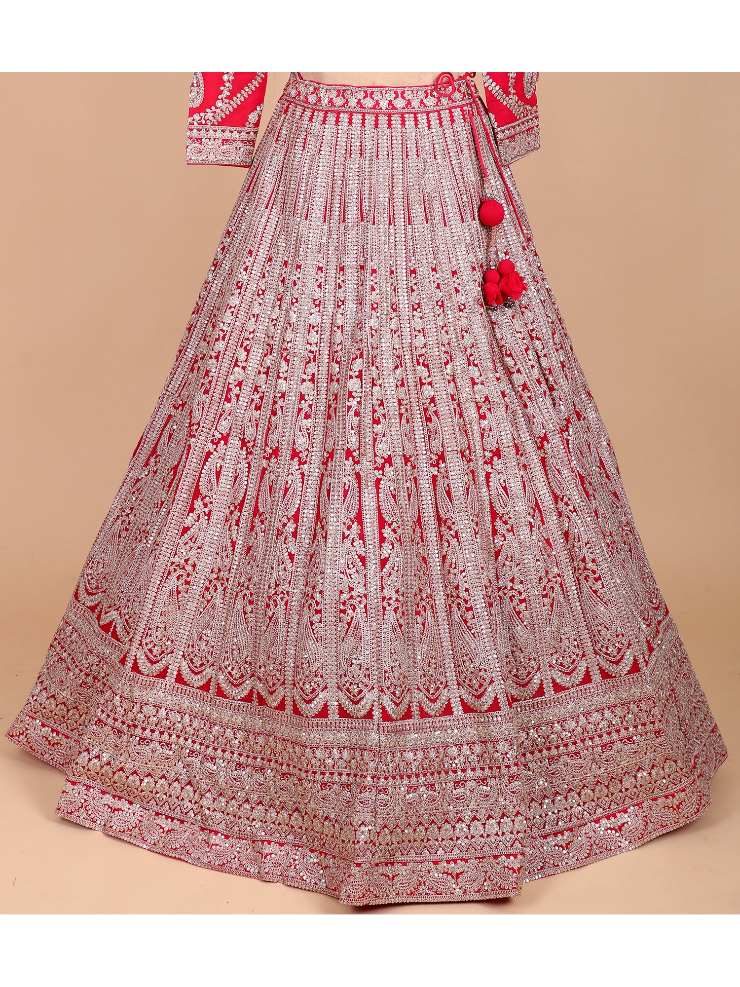 Blush Pink Georgette Embroidered Lehenga