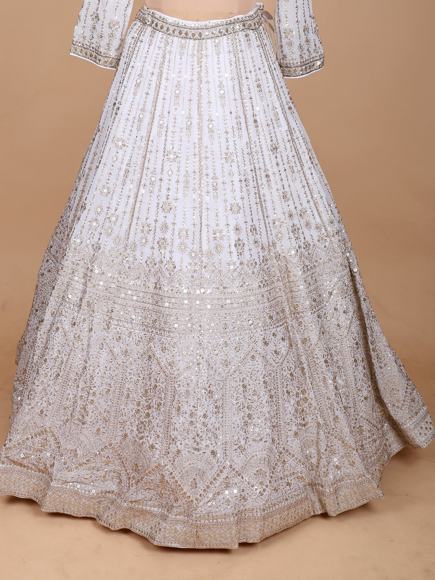 Ivory White Lehenga With Luxe Jarkan Handwork