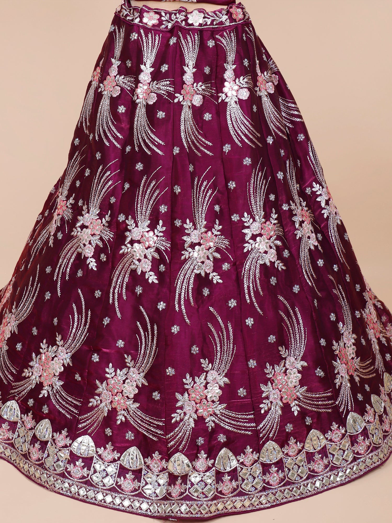 Rose Glitter Lehenga With Luxurious Thread & Stone Work