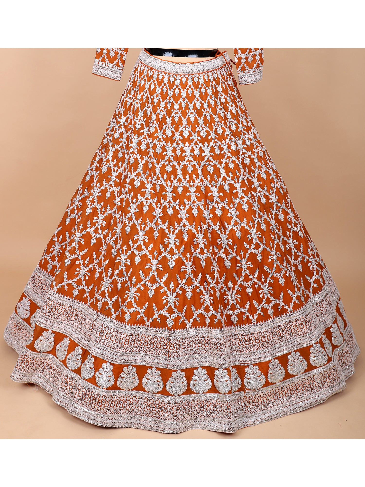 Opulent Mustard Gold Georgette Lehenga For Festive Grandeur