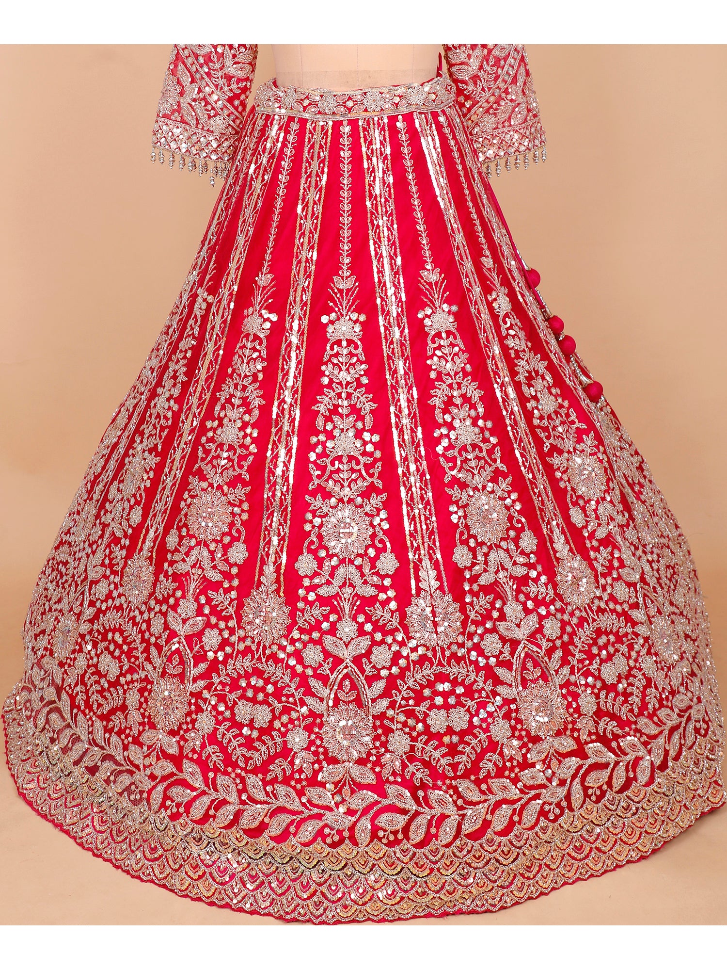 Rani Net Lehenga With Coding Work
