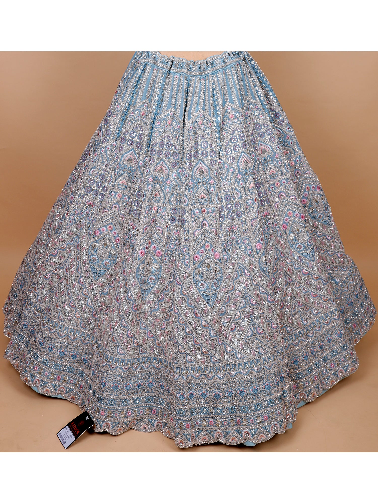Powder Blue Lehenga With Intricate Hand & Bead Work
