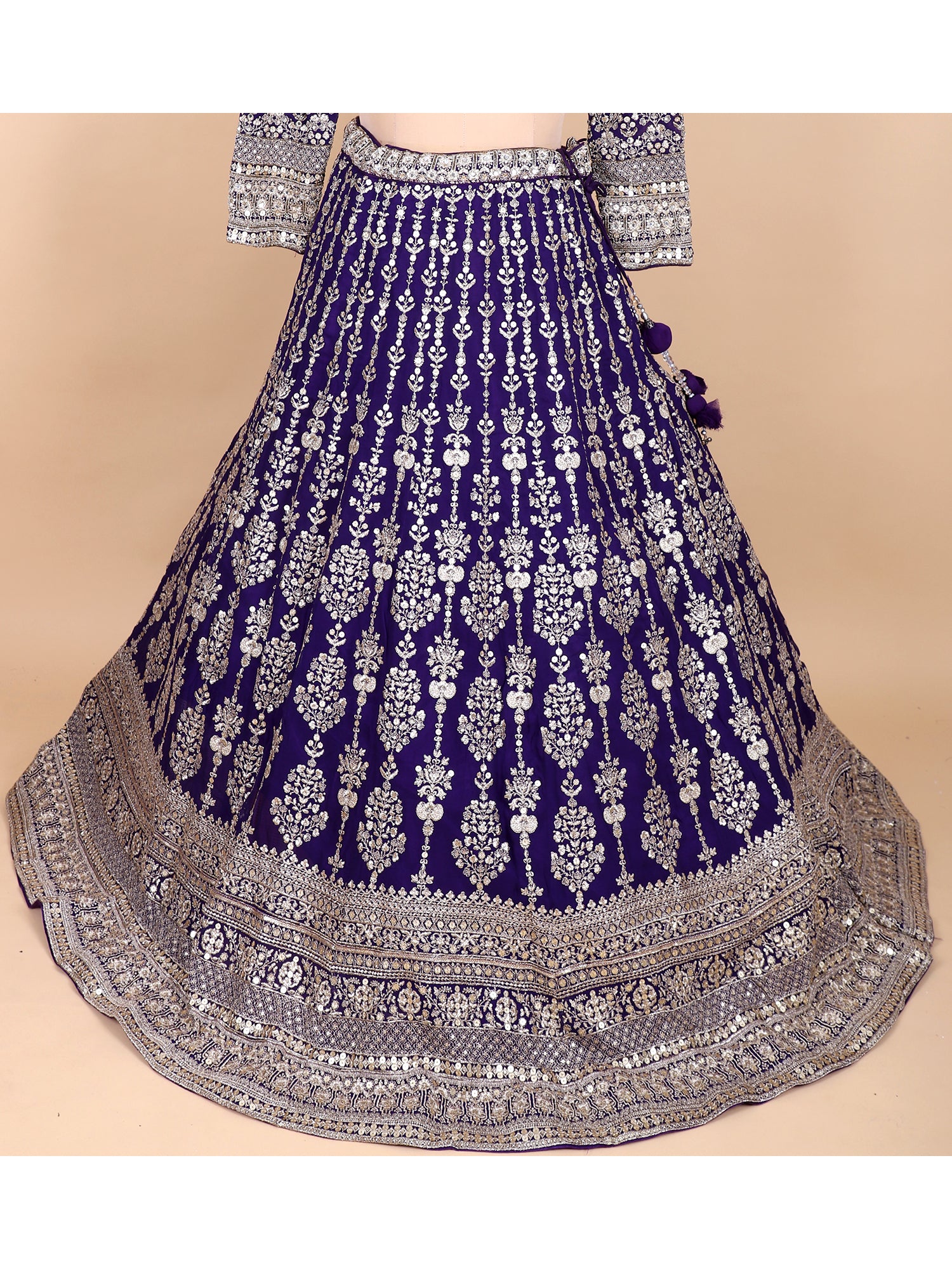 Regal Dark Purple Lehenga With Handwork And Dupatta