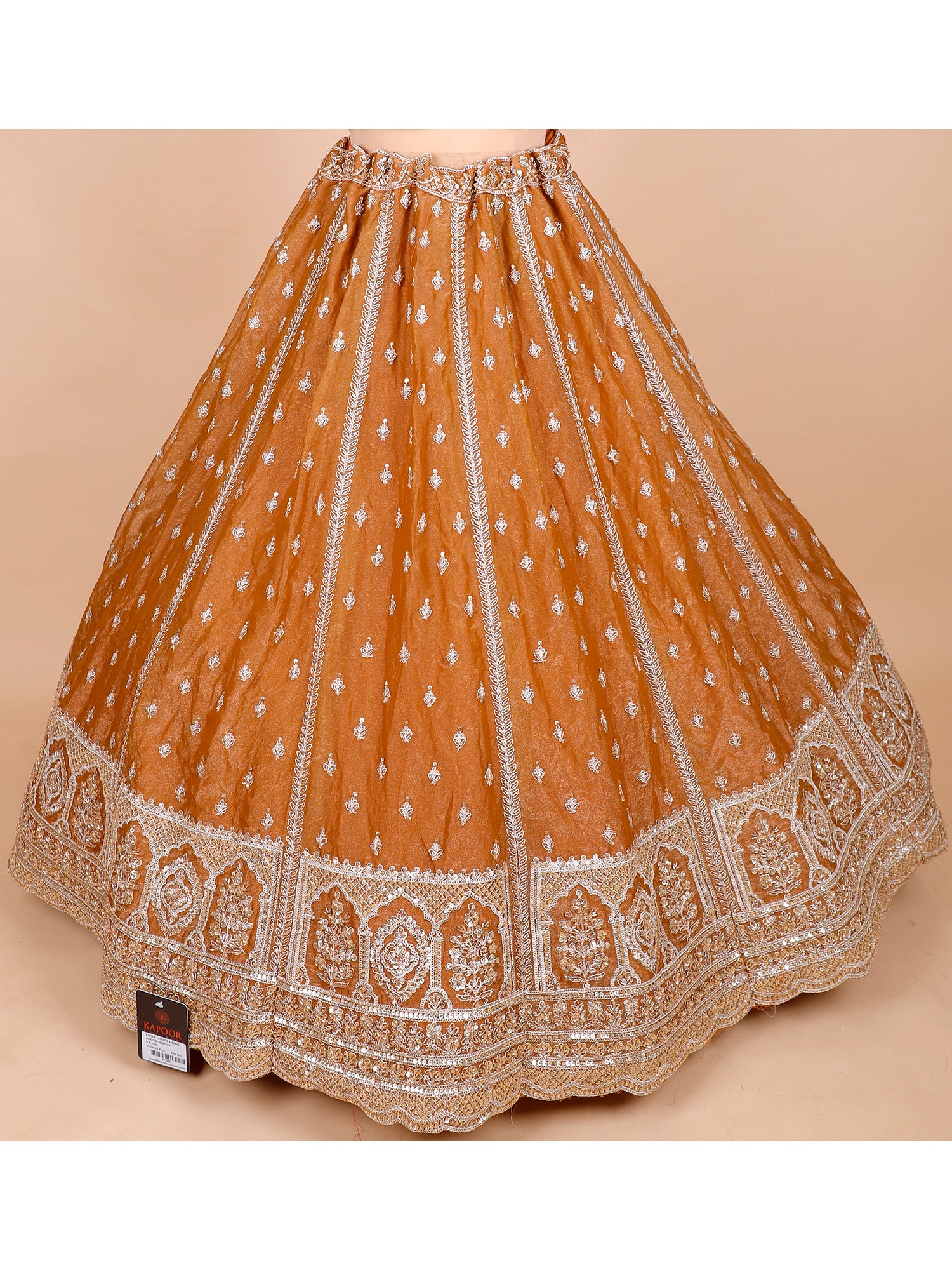 Mustard Orange Lehenga With Handwork