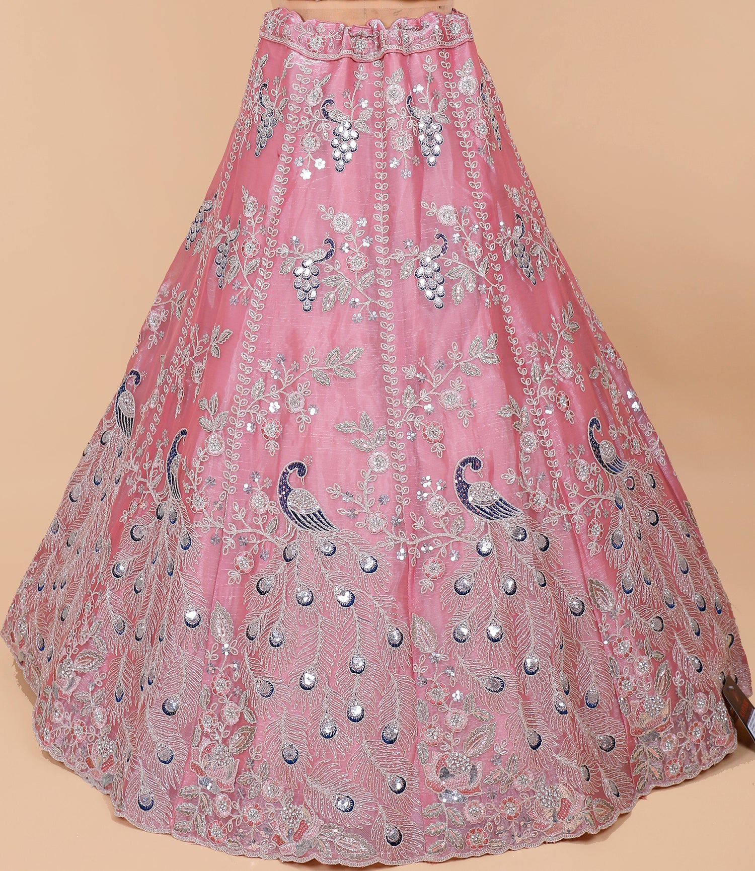 Bright Pink Festive Embroidered Lehenga