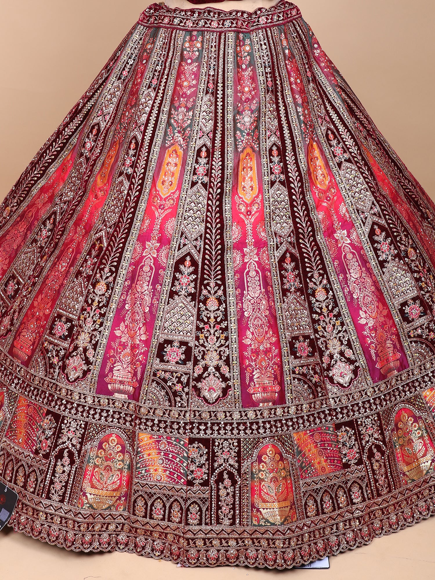Majestic Maroon Lehenga With Royal Hand Embellishments