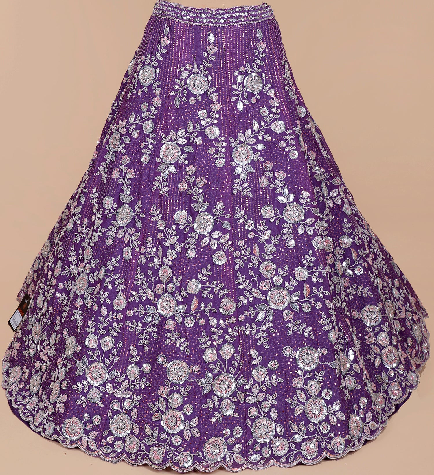 Purple Shimmer Lehenga With Sequins