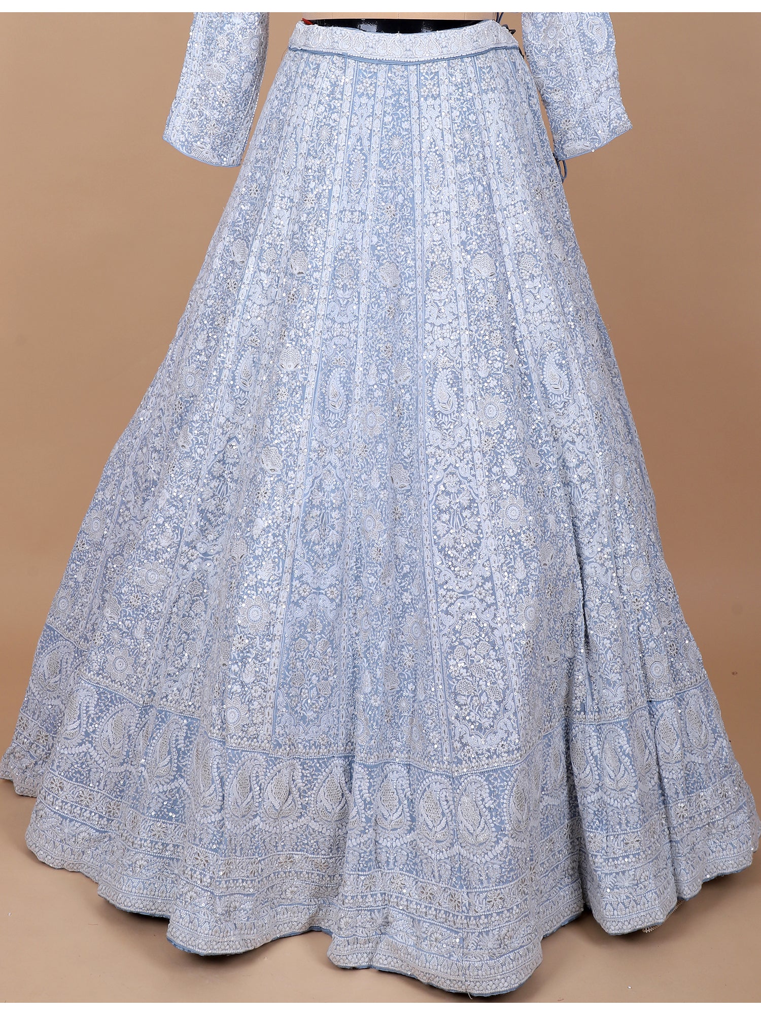 Serene Powder Blue Georgette Lehenga For Elegant Evenings