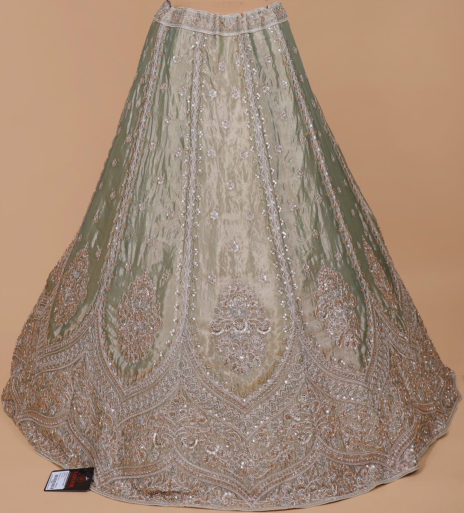 Ocean Green Barbari Hand Beaded Lehenga