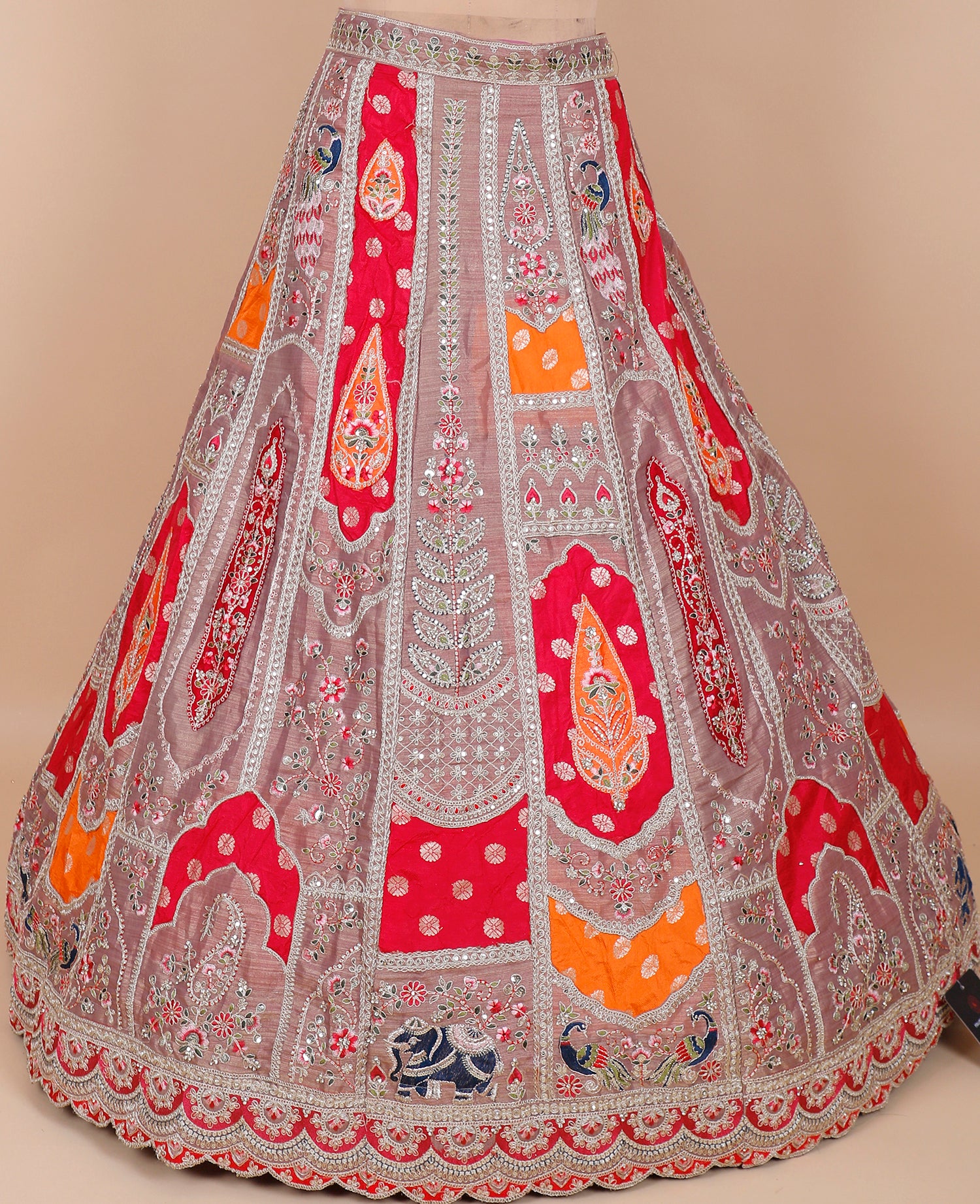 Multi-Color Silk Lehenga With Multi-Thread