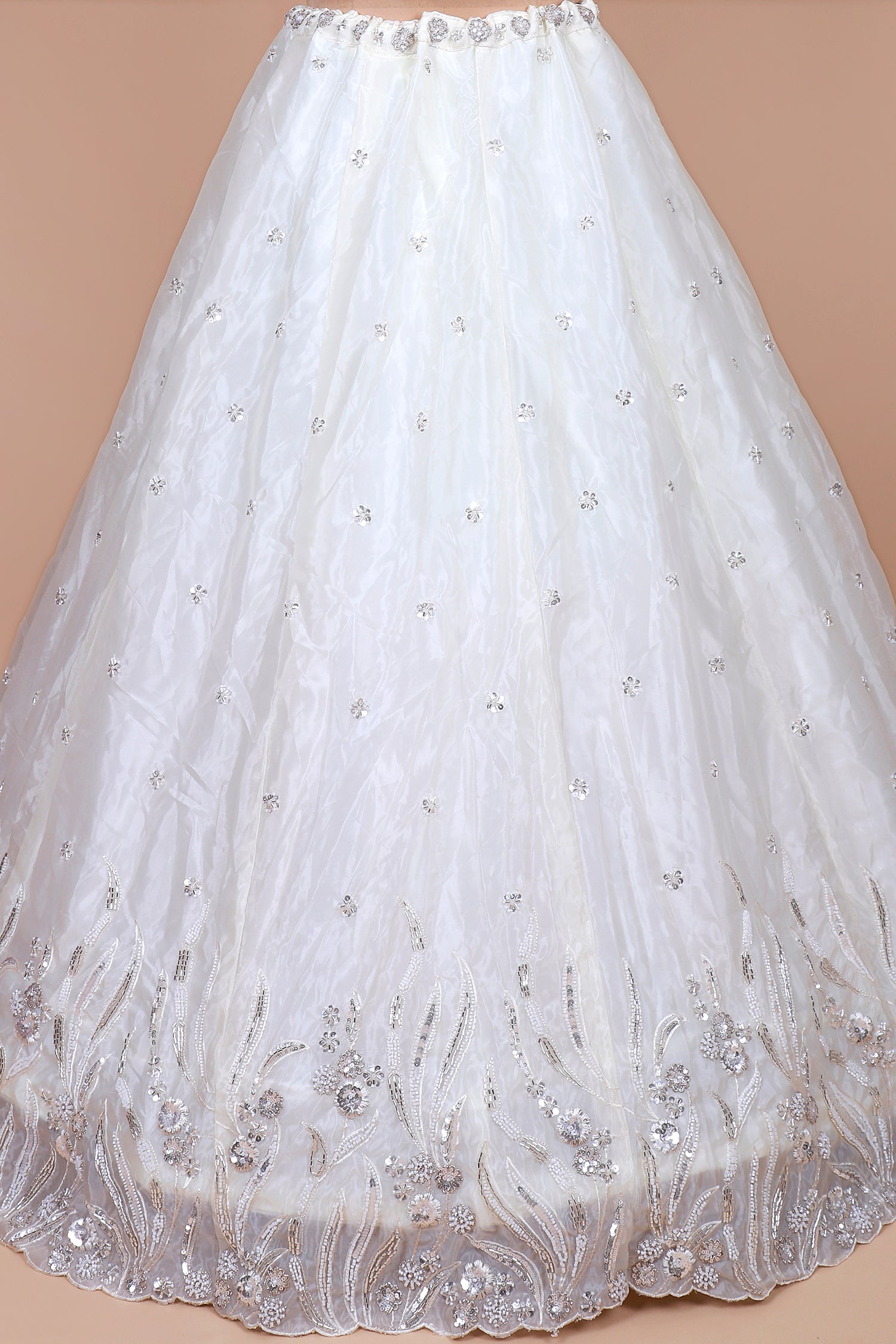 White Pink Lehenga With Tone-To-Tone Embroidery